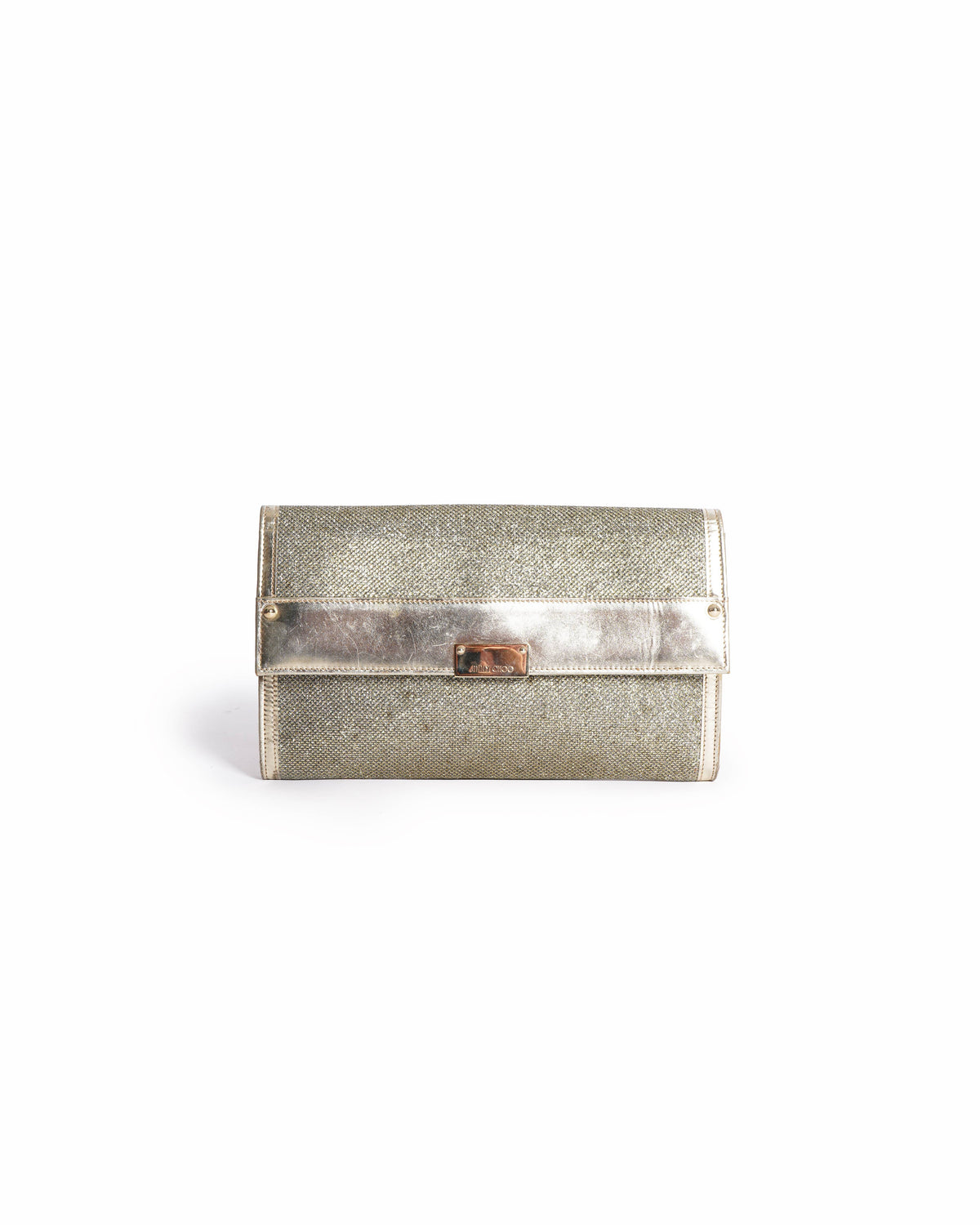 Jimmy Choo Emmie Champagne Gold Glitter Clutch