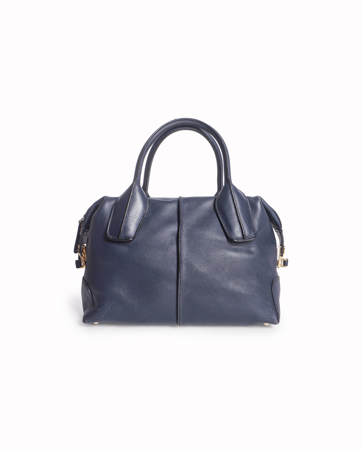 Tod's Dark Blue Grained Leather D-Cube Bowler Bag