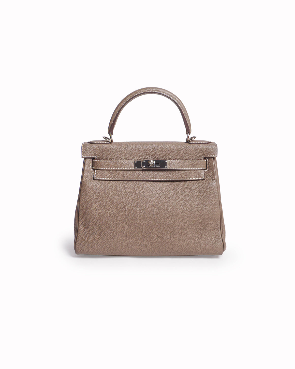 Hermès Kelly 28 Retourne Grey-Taupe Togo Leather With Palladium Hardware