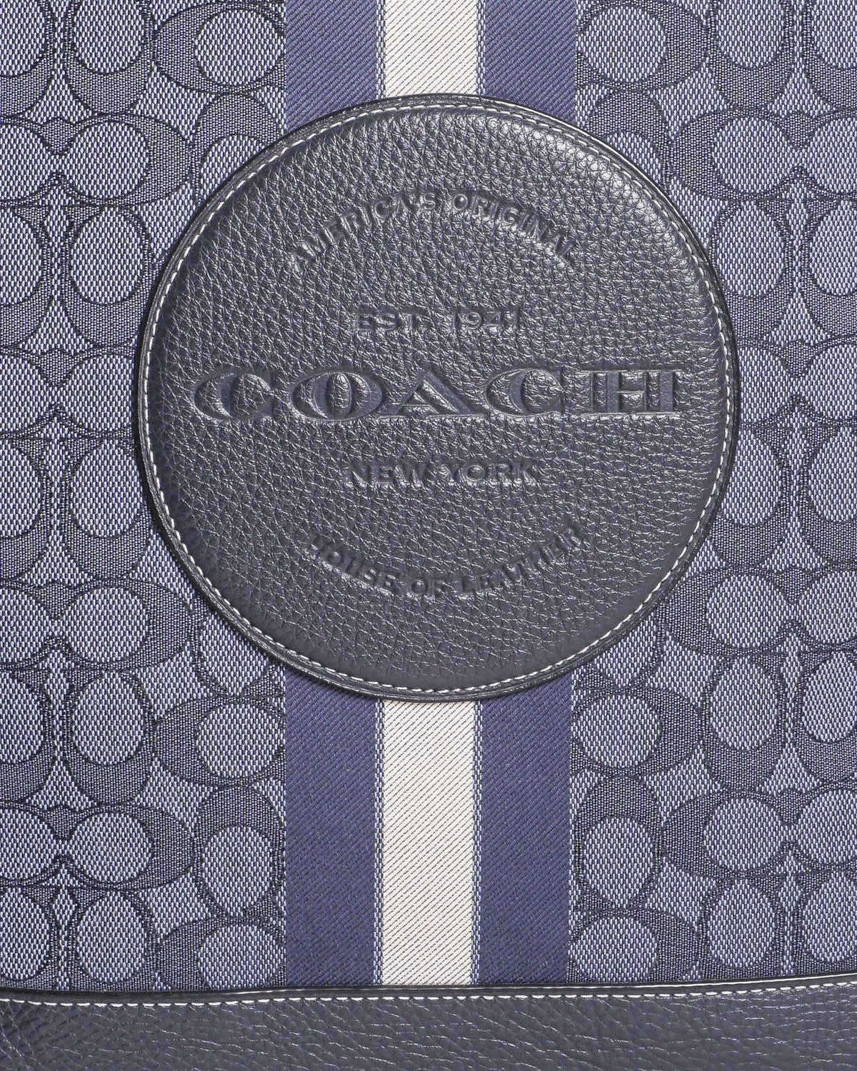 Coach Signature Jacquard Canvas Tote Bag with Center Stripe