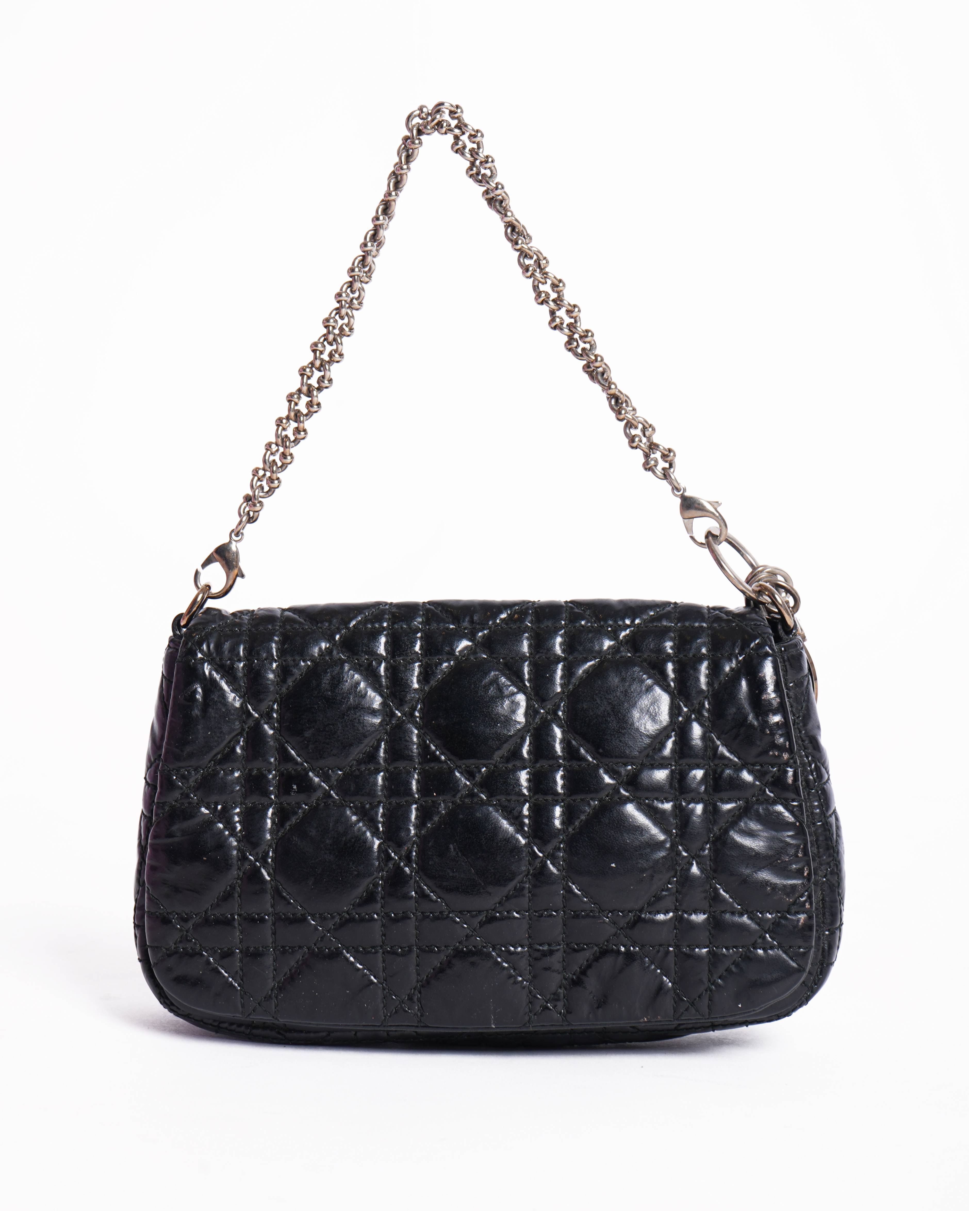 Christian dior patent cannage pochette Bag