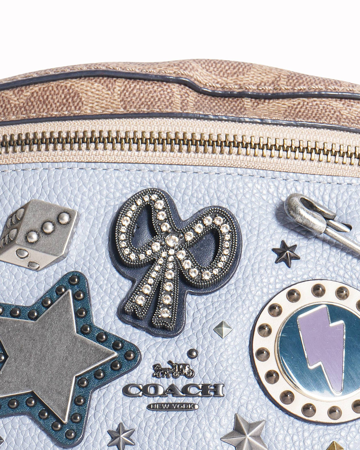 Coach Belt Bag With Signature Canvas Detail & Souvenir Pins