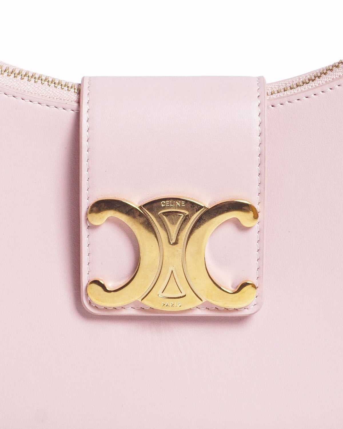 Celine Soft Pink Calfskin Ava Triomphe Shoulder Bag