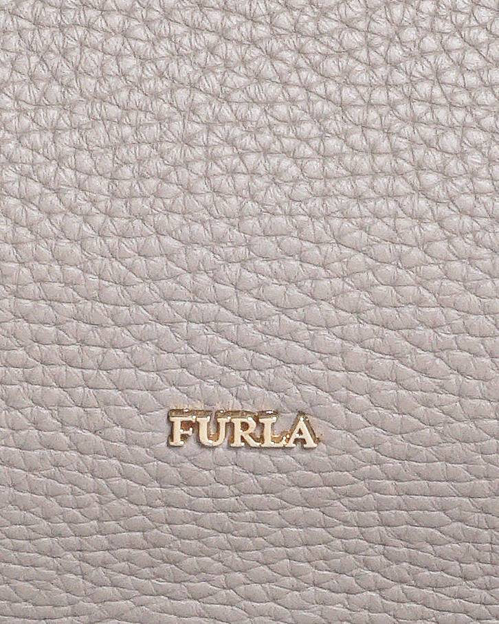 Furla Grey Pebbled Leather Braided Handle Hobo Bag