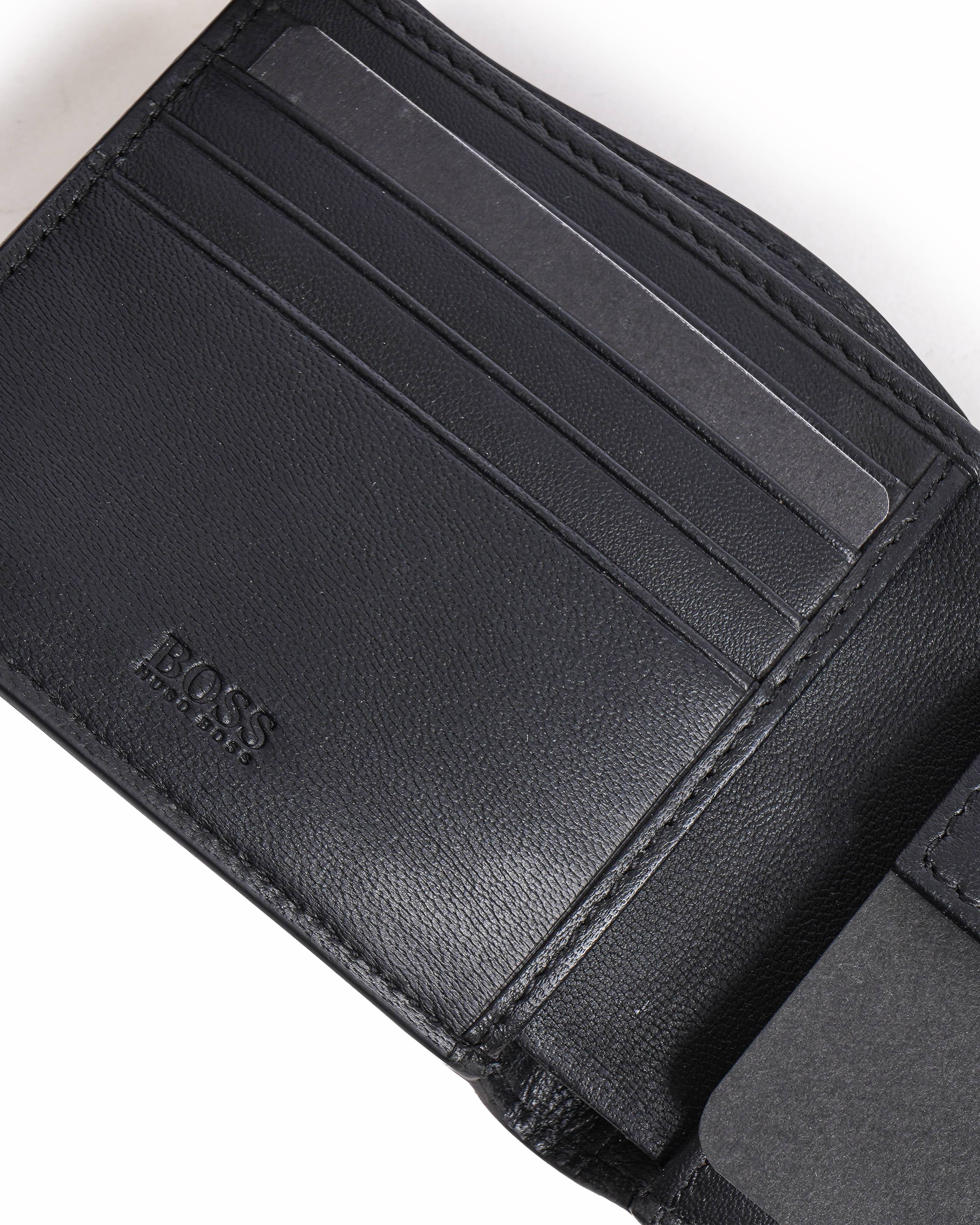 Boss Black Pebbled Leather Bifold Wallet