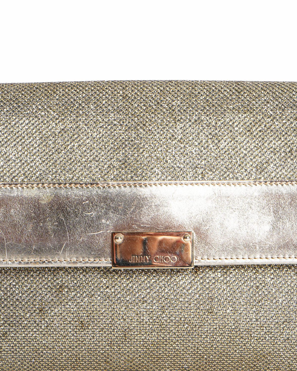Jimmy Choo Emmie Champagne Gold Glitter Clutch