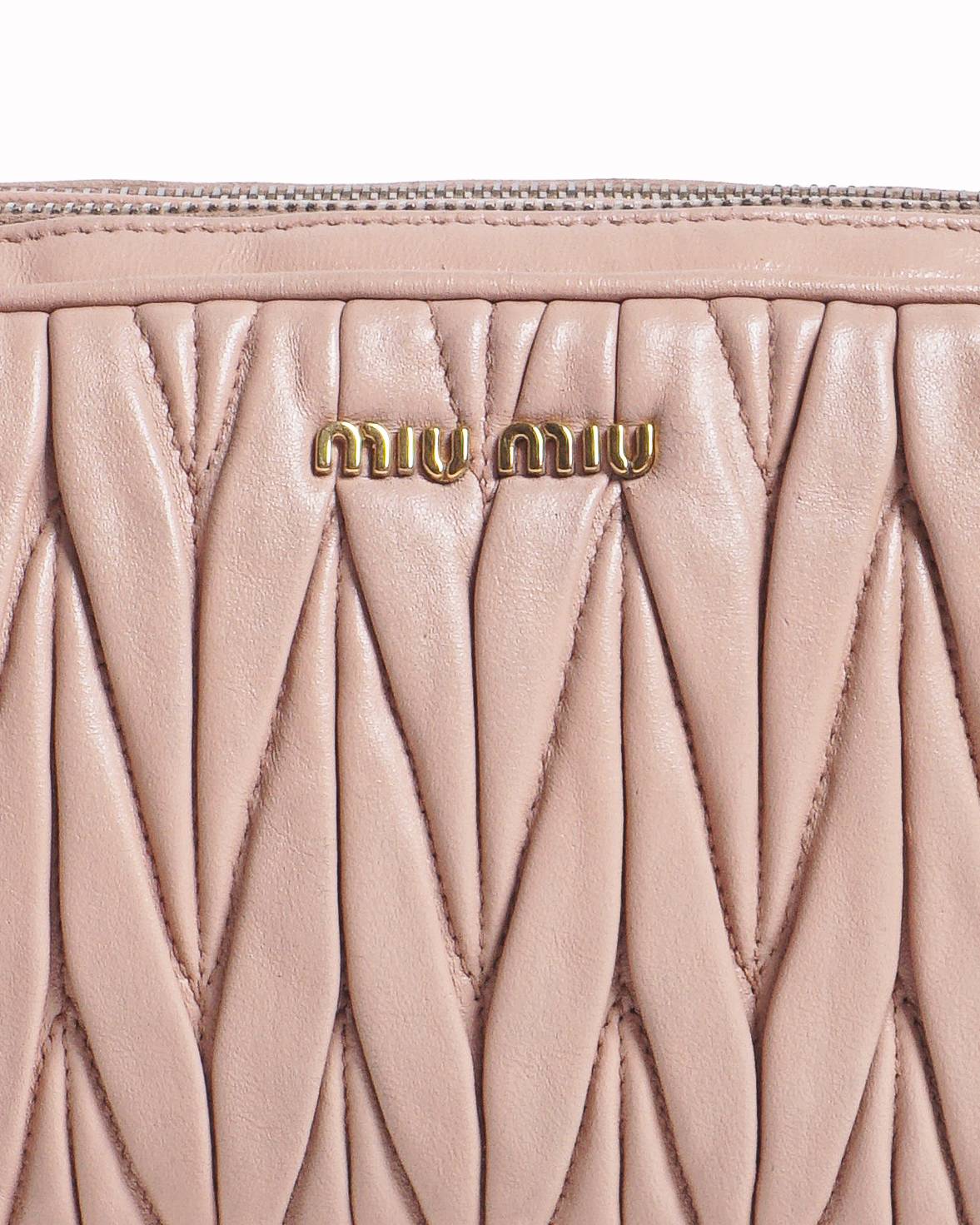 Miu Miu Blush Pink Matelassé Leather Camera Bag