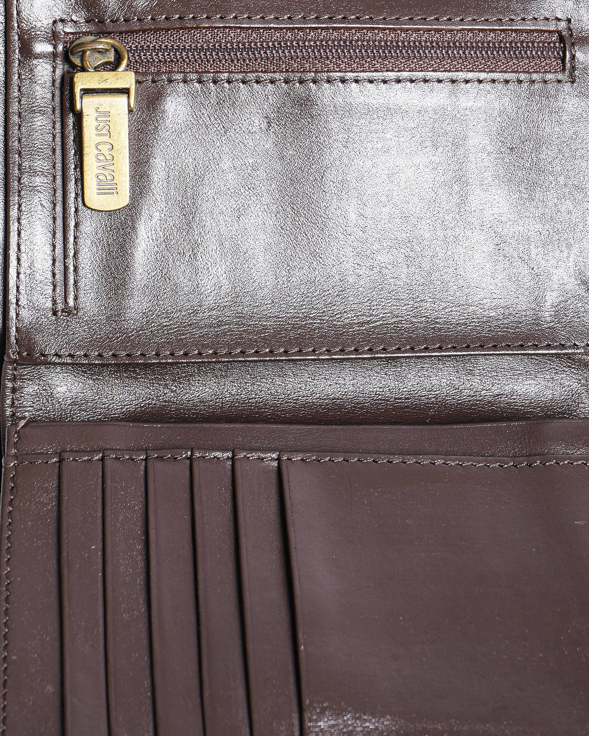 Just Cavalli Monogram Studded Compact Wallet
