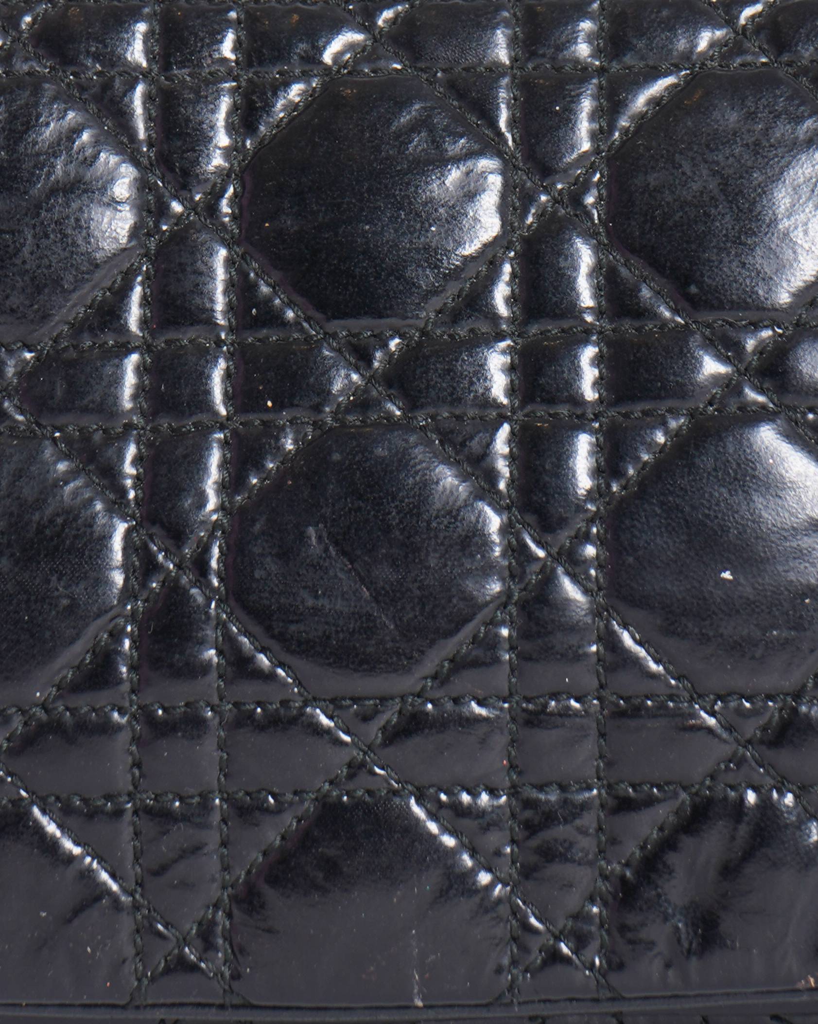 Christian dior patent cannage pochette Bag