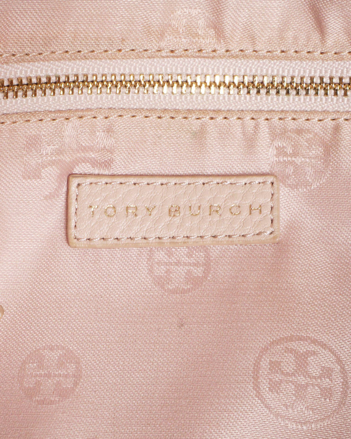 Tory Burch Marion Blush Pink Pebbled Leather Whipstitch Shoulder Bag