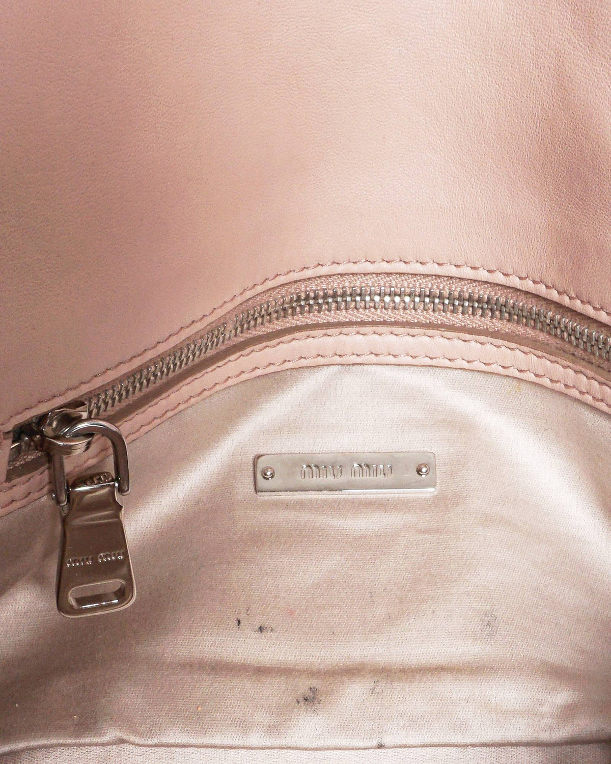 Miu Miu Blush Pink Nappa Crystal Matelassé Bag