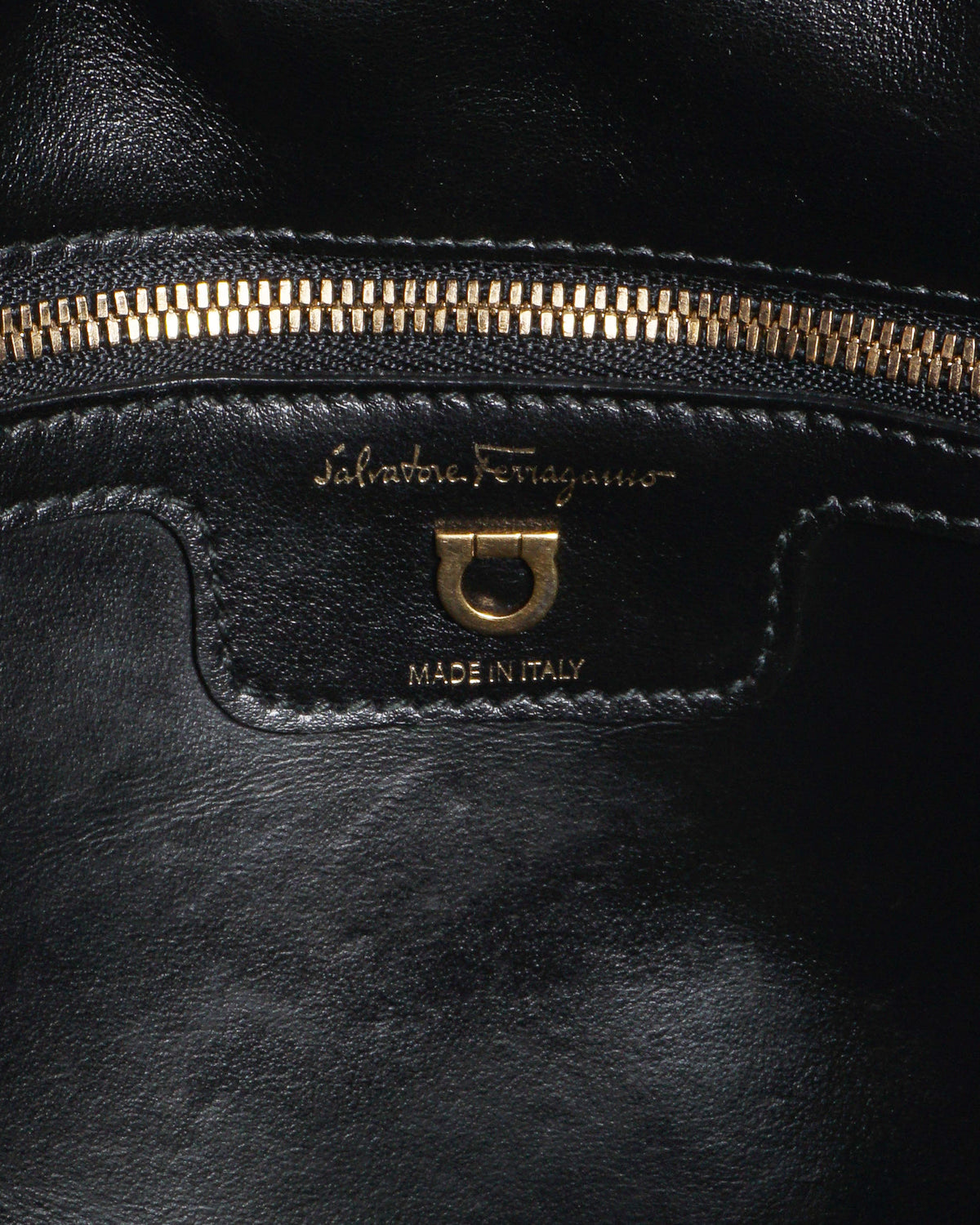Salvatore Ferragamo Gancini Studded Leather Shoulder Bag