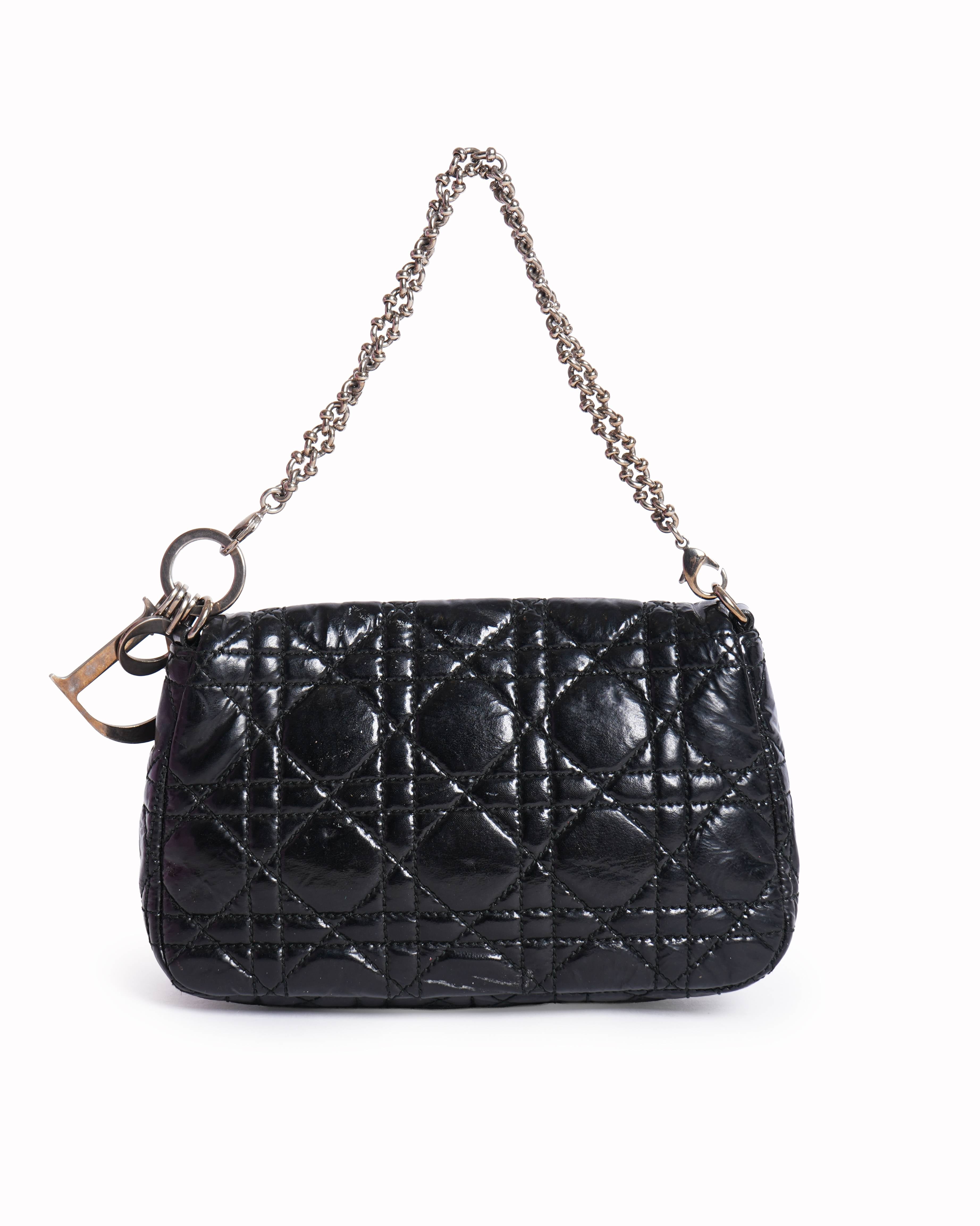 Christian dior patent cannage pochette Bag