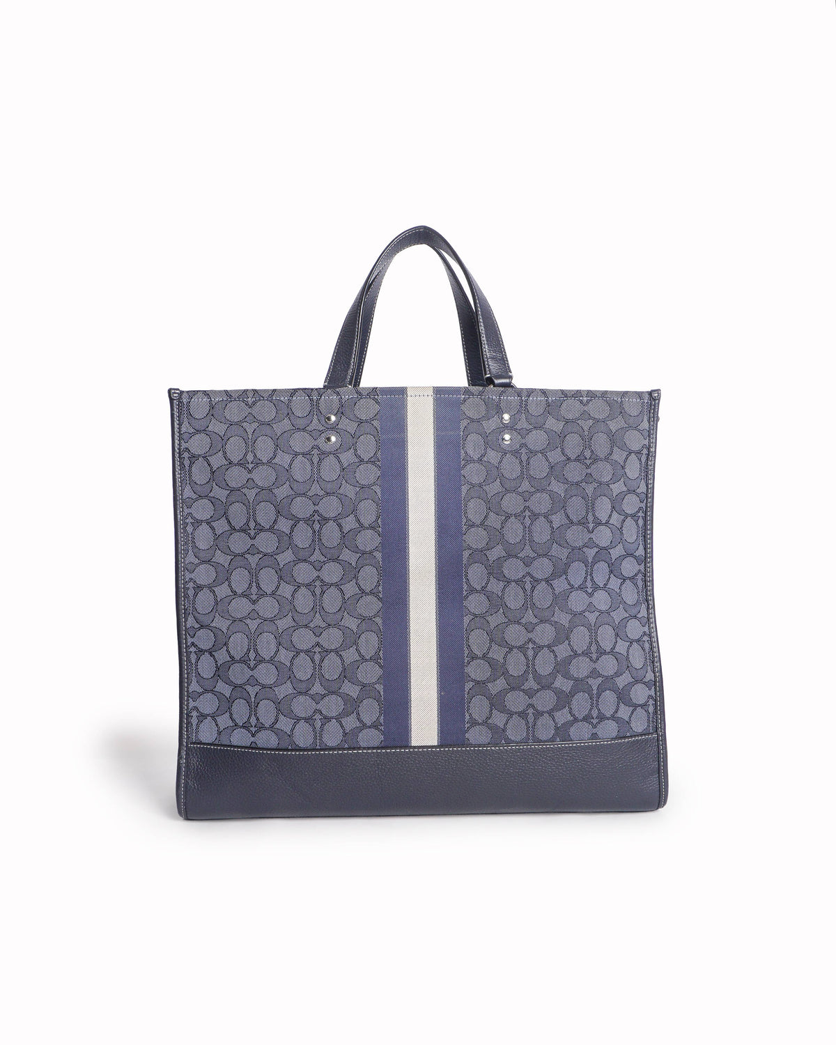 Coach Signature Jacquard Canvas Tote Bag with Center Stripe