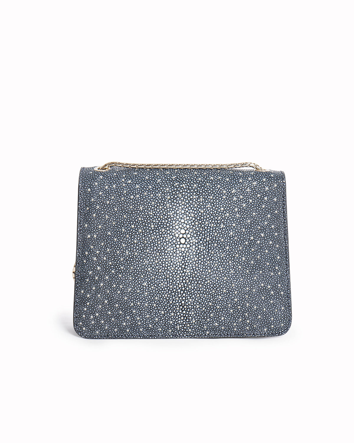 Bvlgari Serpenti Forever Crossbody Bag In galuchat skin with black Metropolitan calf leather
