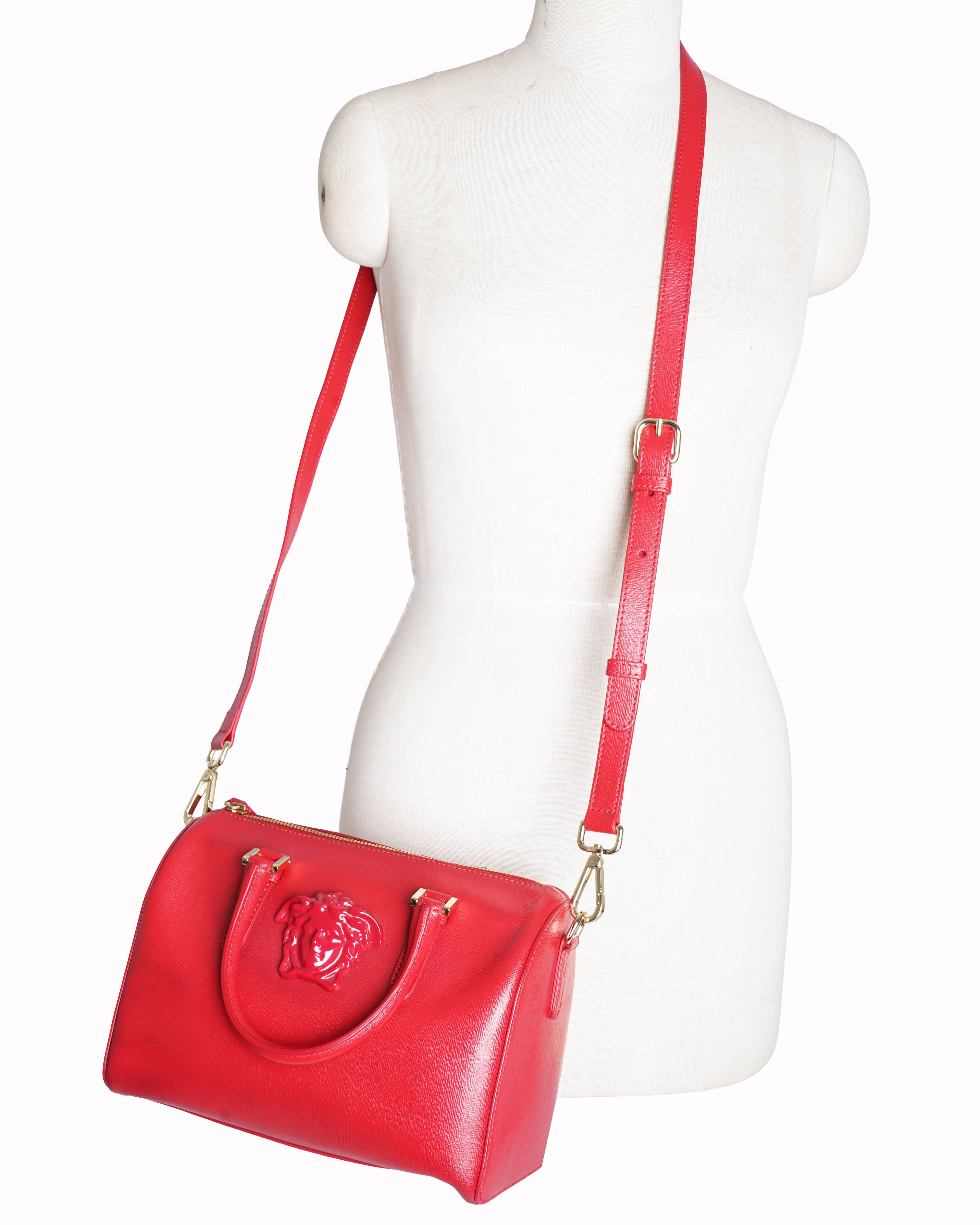 Versace medusa red palazzo bowling bag