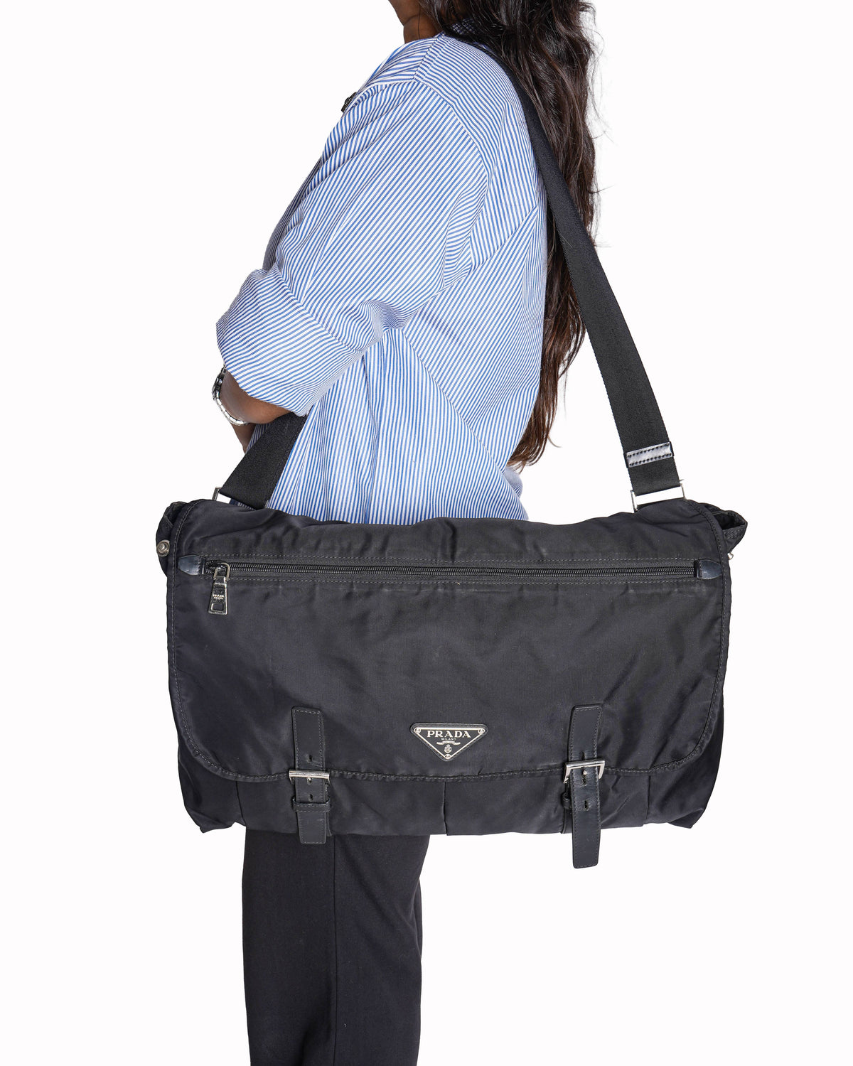 Prada Tessuto Nylon and Leather Messenger Bag