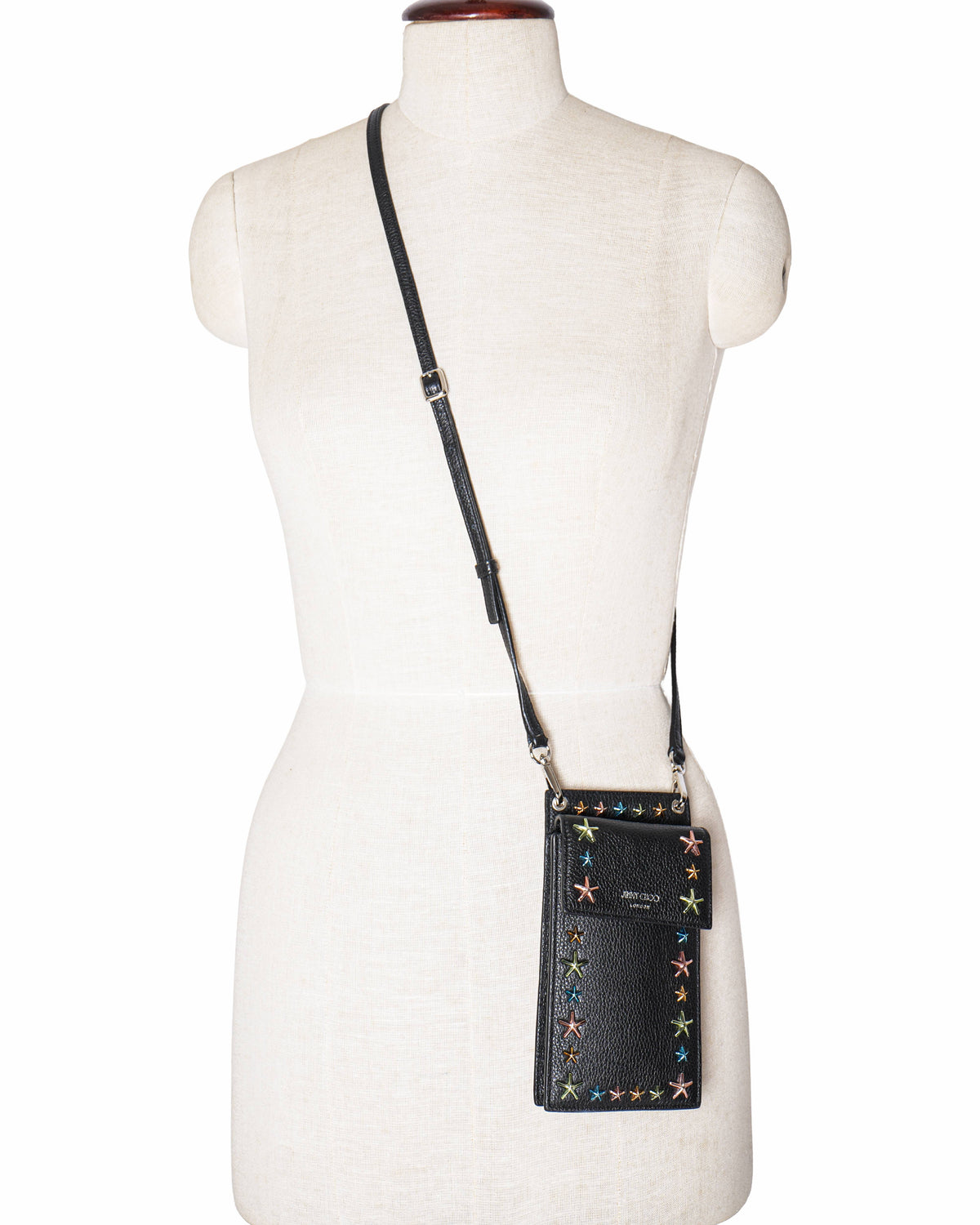 Jimmy Choo Black Pegasi Starfish Phone Crossbody