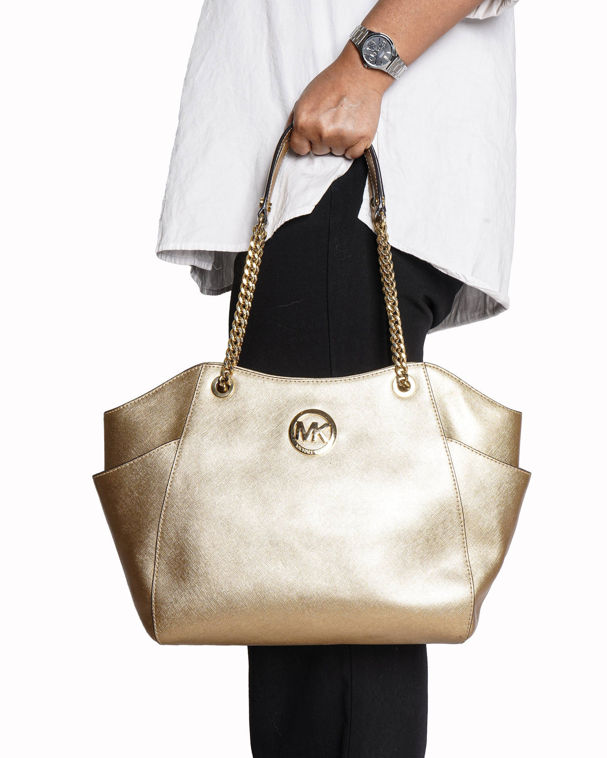 Michael Kors Gold Tone Shoulder Bag