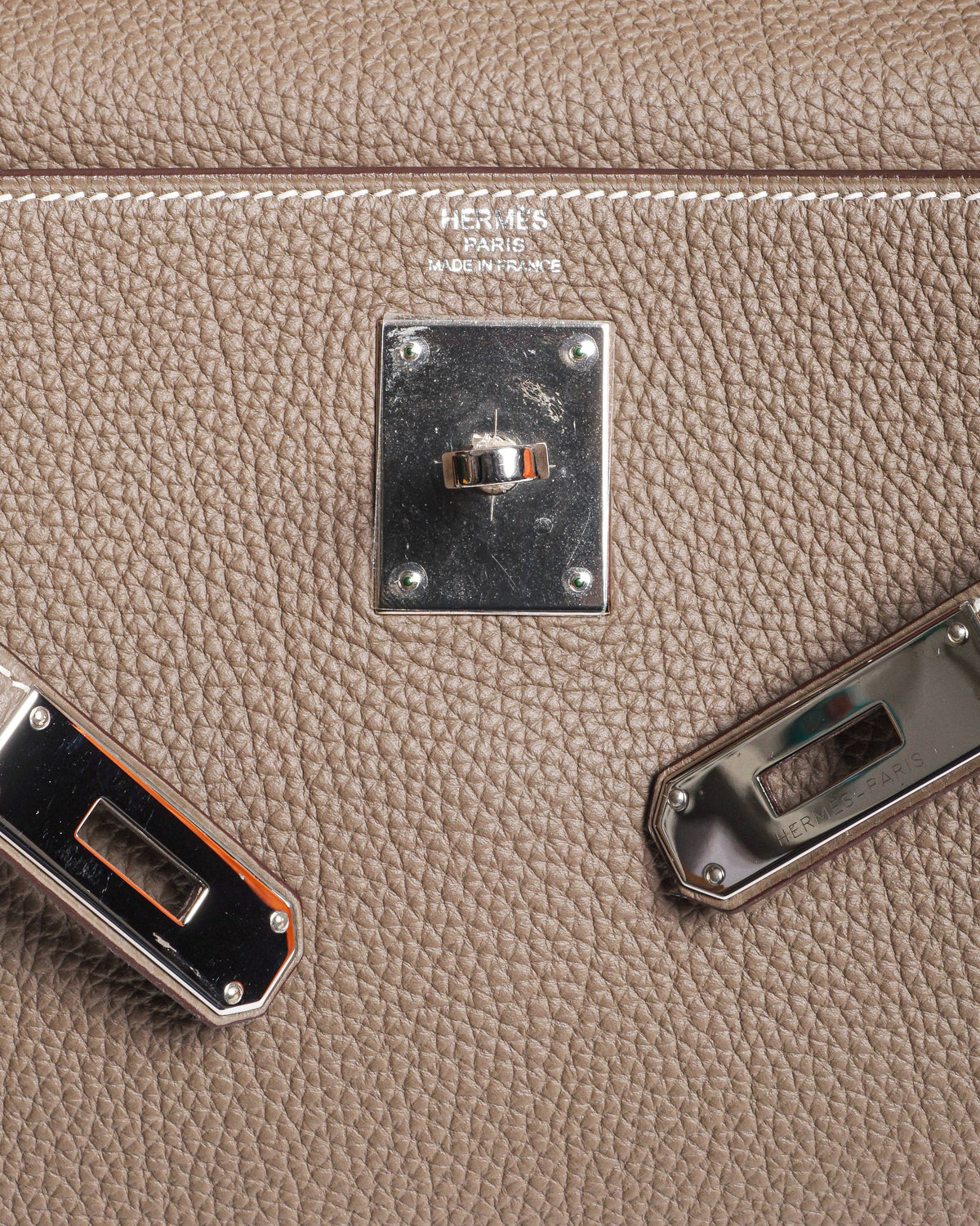 Hermès Kelly 28 Retourne Grey-Taupe Togo Leather With Palladium Hardware