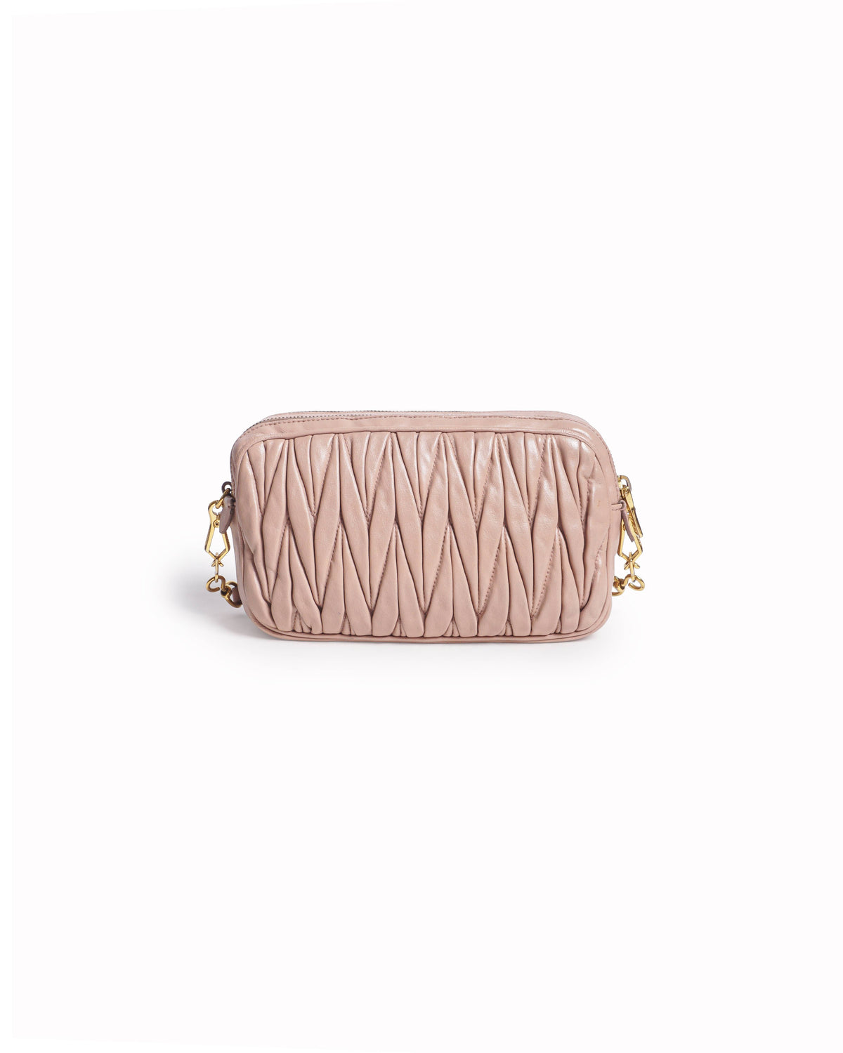 Miu Miu Blush Pink Matelassé Leather Camera Bag