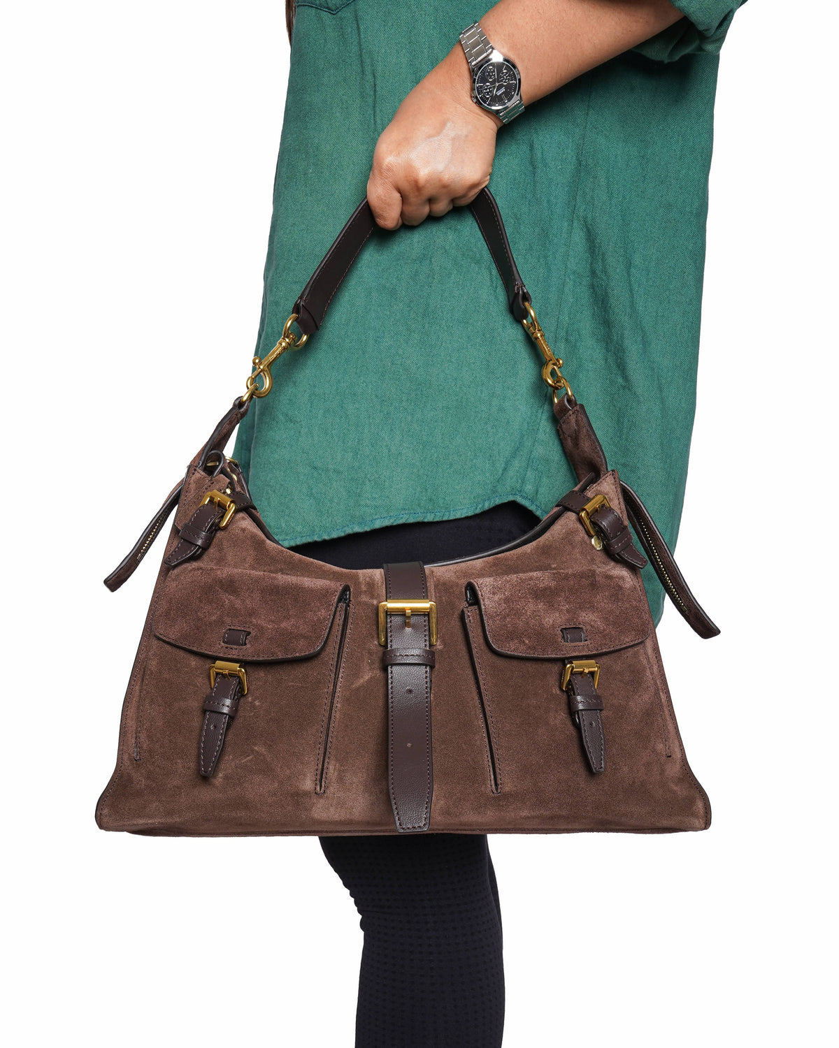 Mulberry Roxanne Shoulder Bag Chocolate Suede