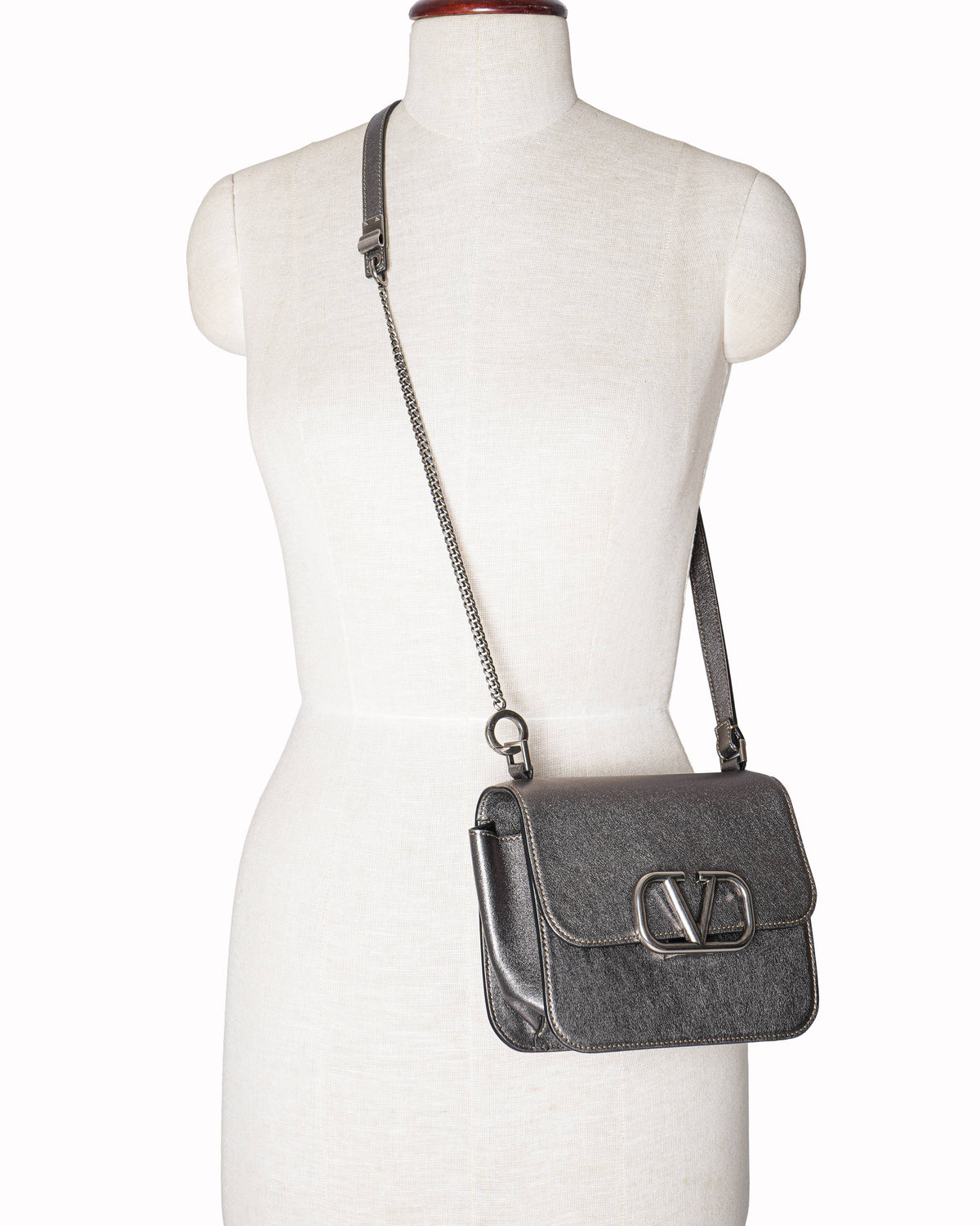 Valentino Garavani VSling Metallic Leather Crossbody Bag