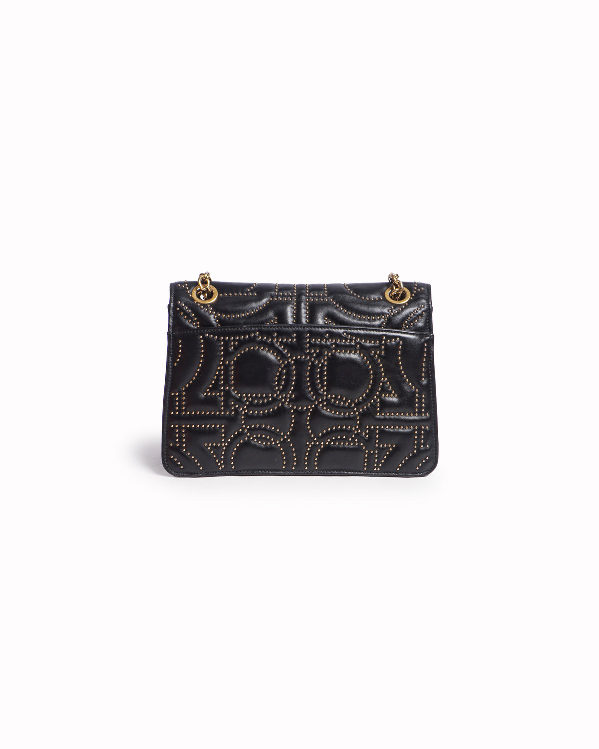 Salvatore Ferragamo Gancini Studded Leather Shoulder Bag