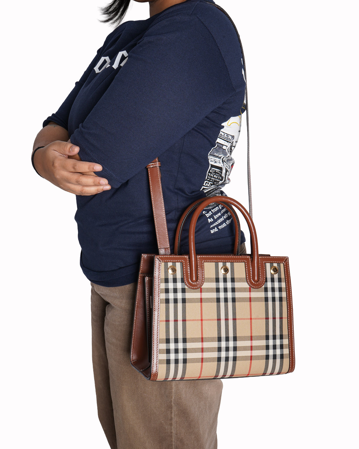 Burberry Mini Vintage Check Two-handle Title Bag