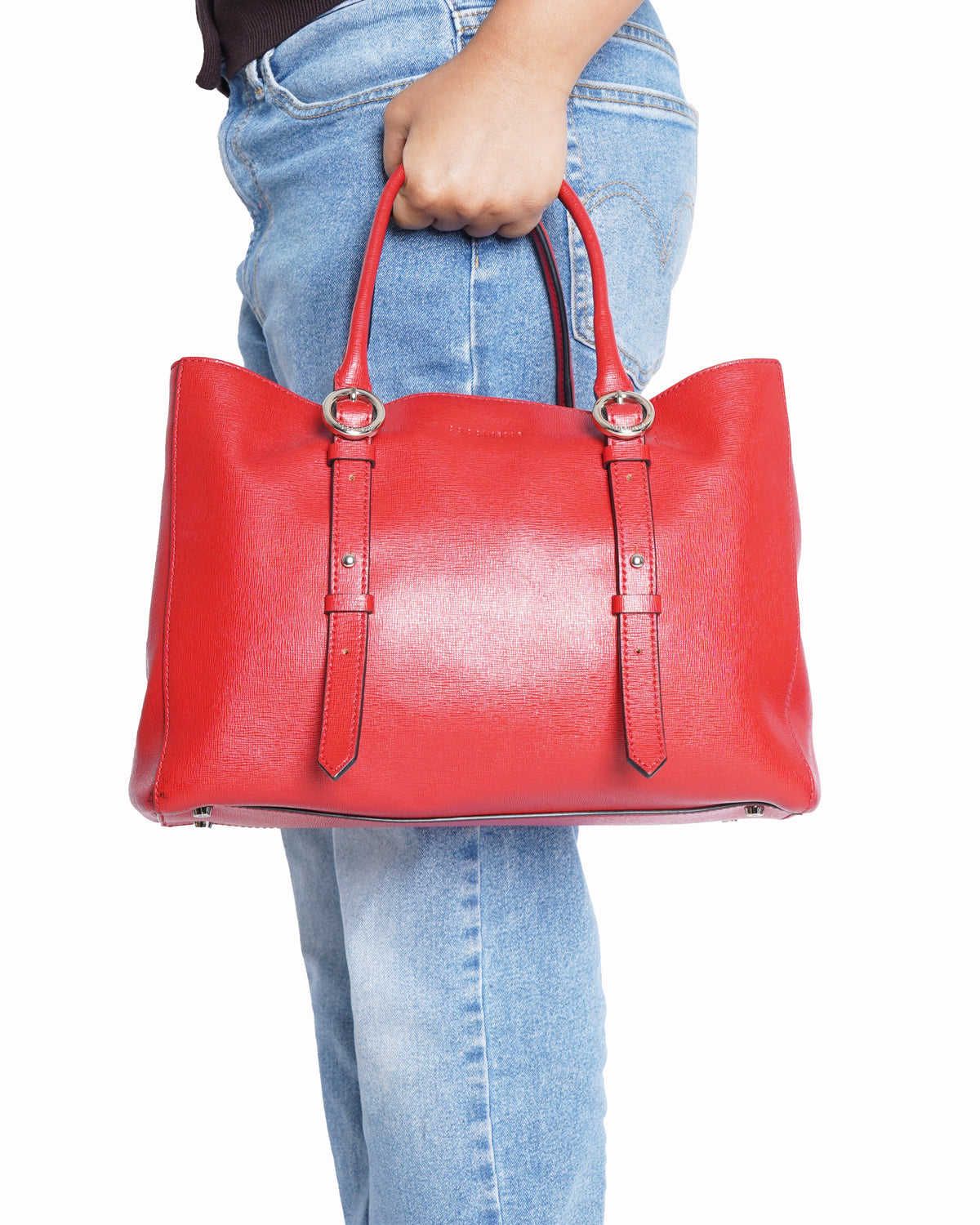 Coccinelle Red Leather Shoulder Bag