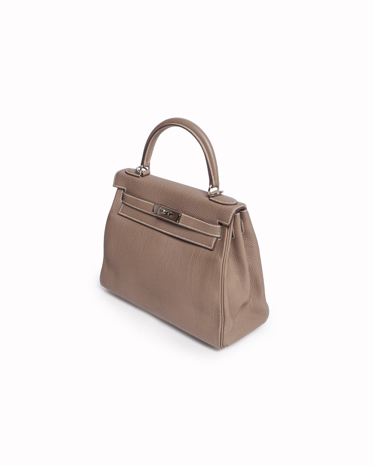 Hermès Kelly 28 Retourne Grey-Taupe Togo Leather With Palladium Hardware