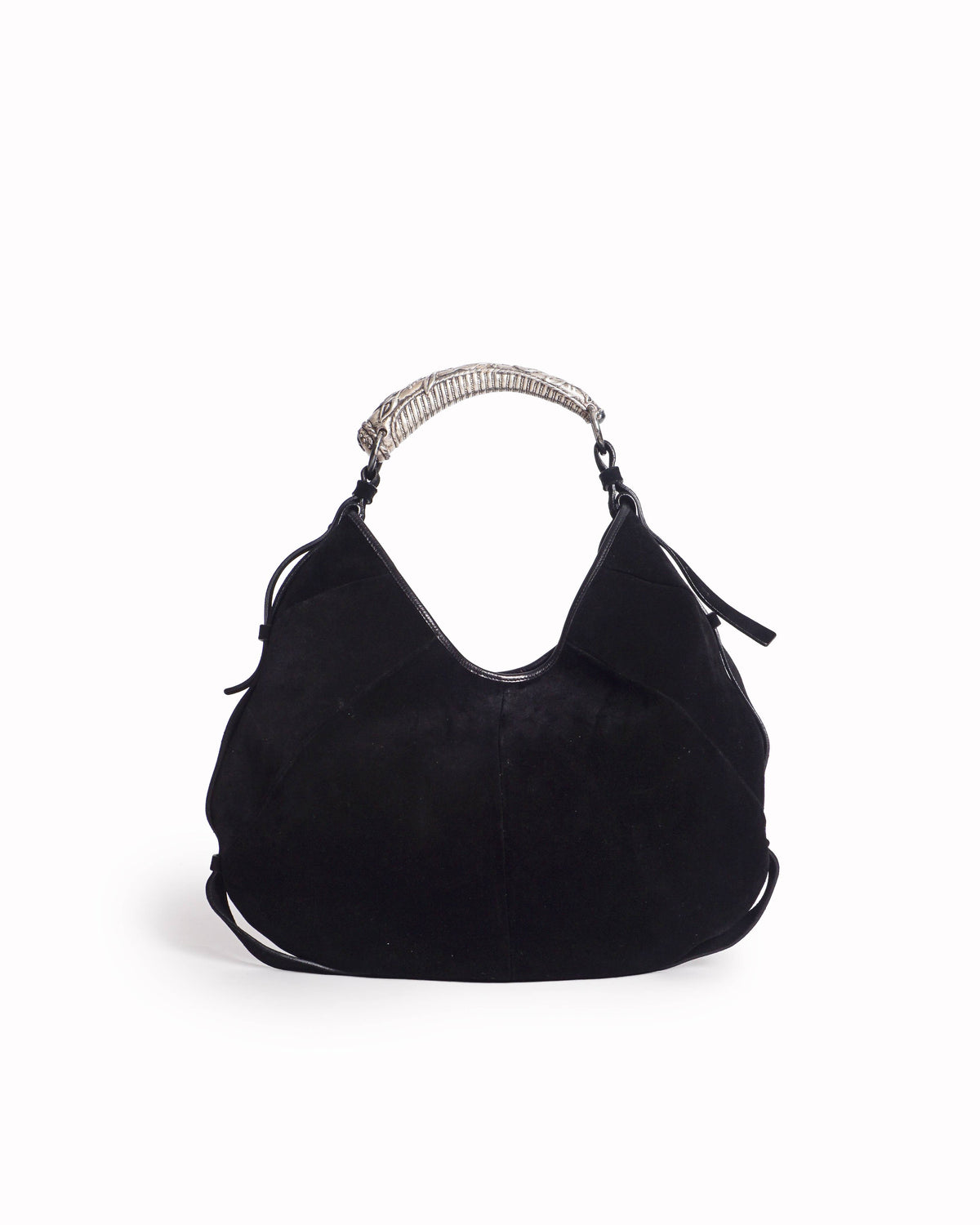 Yves Saint Laurent Black Suede Mombasa Hobo Bag