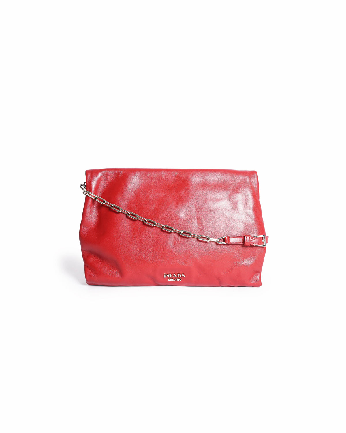 Prada Re-edition Leather Shoulder Bag In Red
