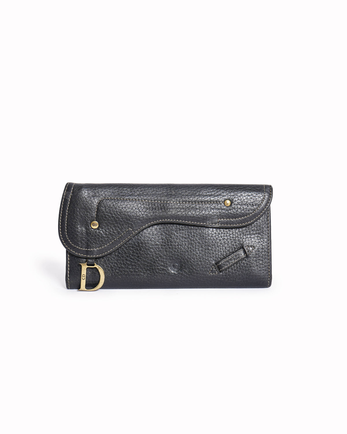 Christian Dior 
Long Wallet Gaucho Leather