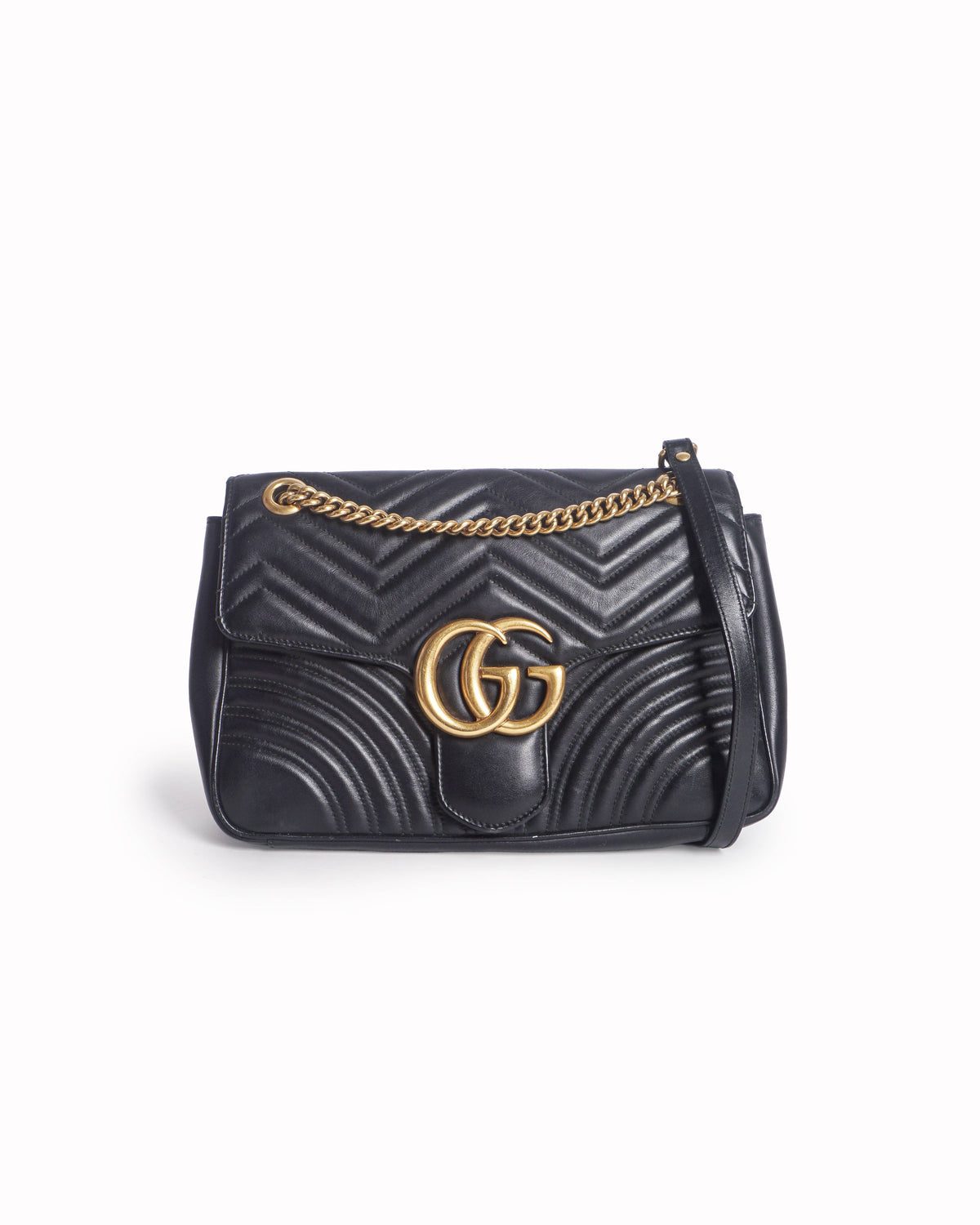 Gucci GG Marmont Large Black Matelassé Shoulder Bag