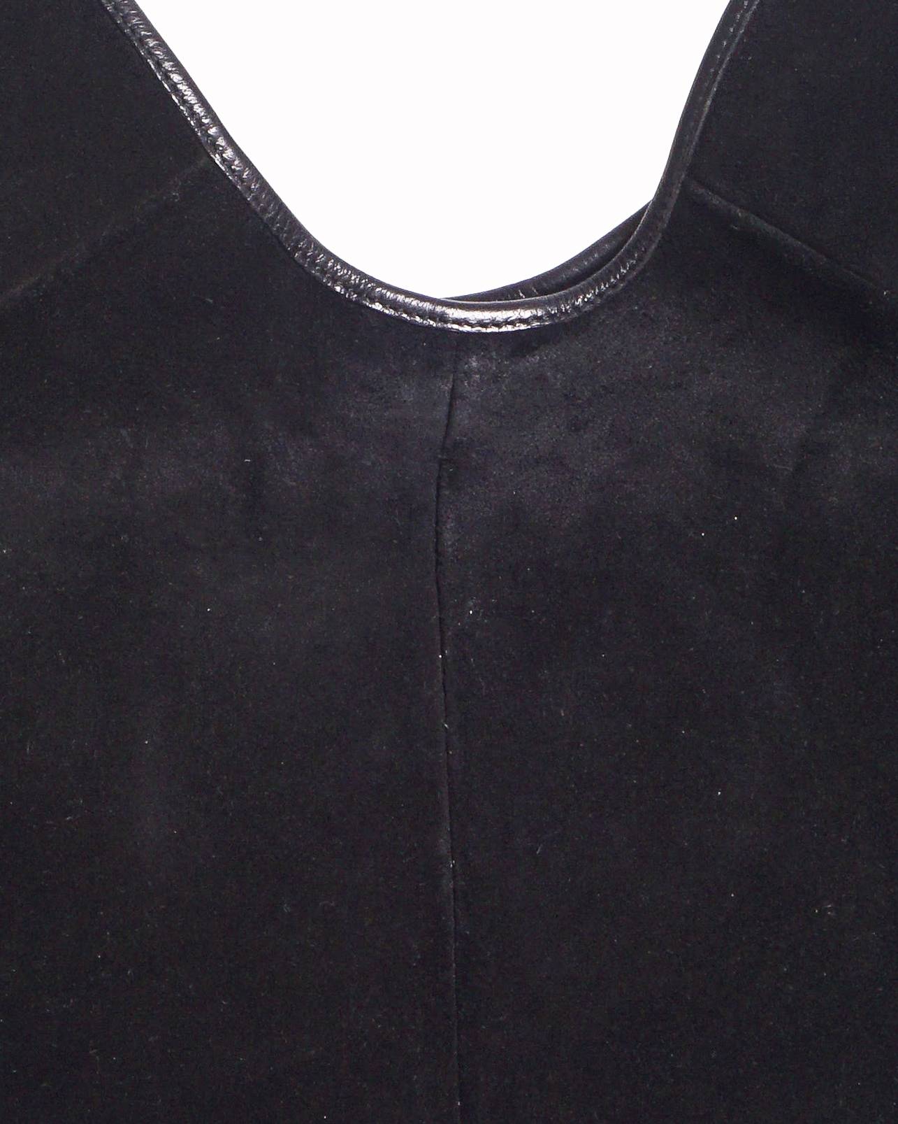 Yves Saint Laurent Black Suede Mombasa Hobo Bag