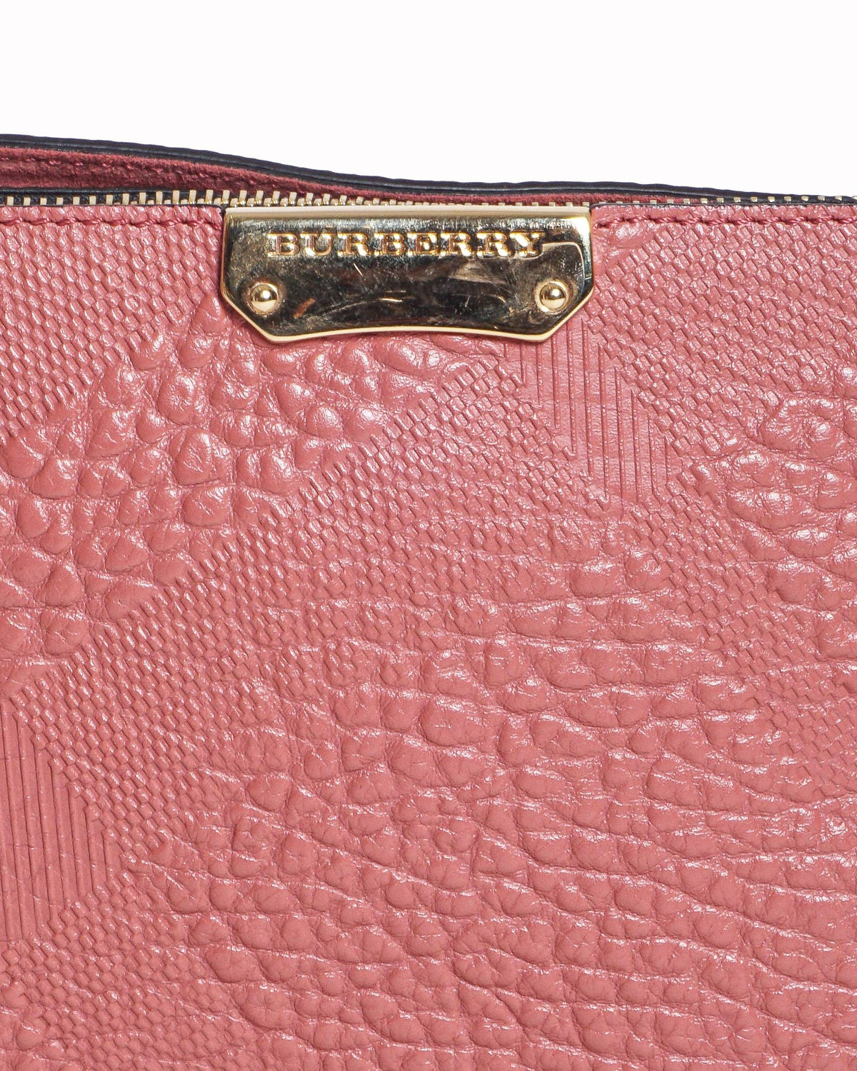 Burberry Chichester Coral Pink Embossed Leather Crossbody Bag