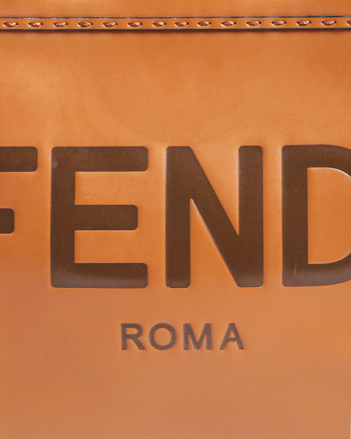 Fendi Sunshine Medium Brown Leather Shopper Tote