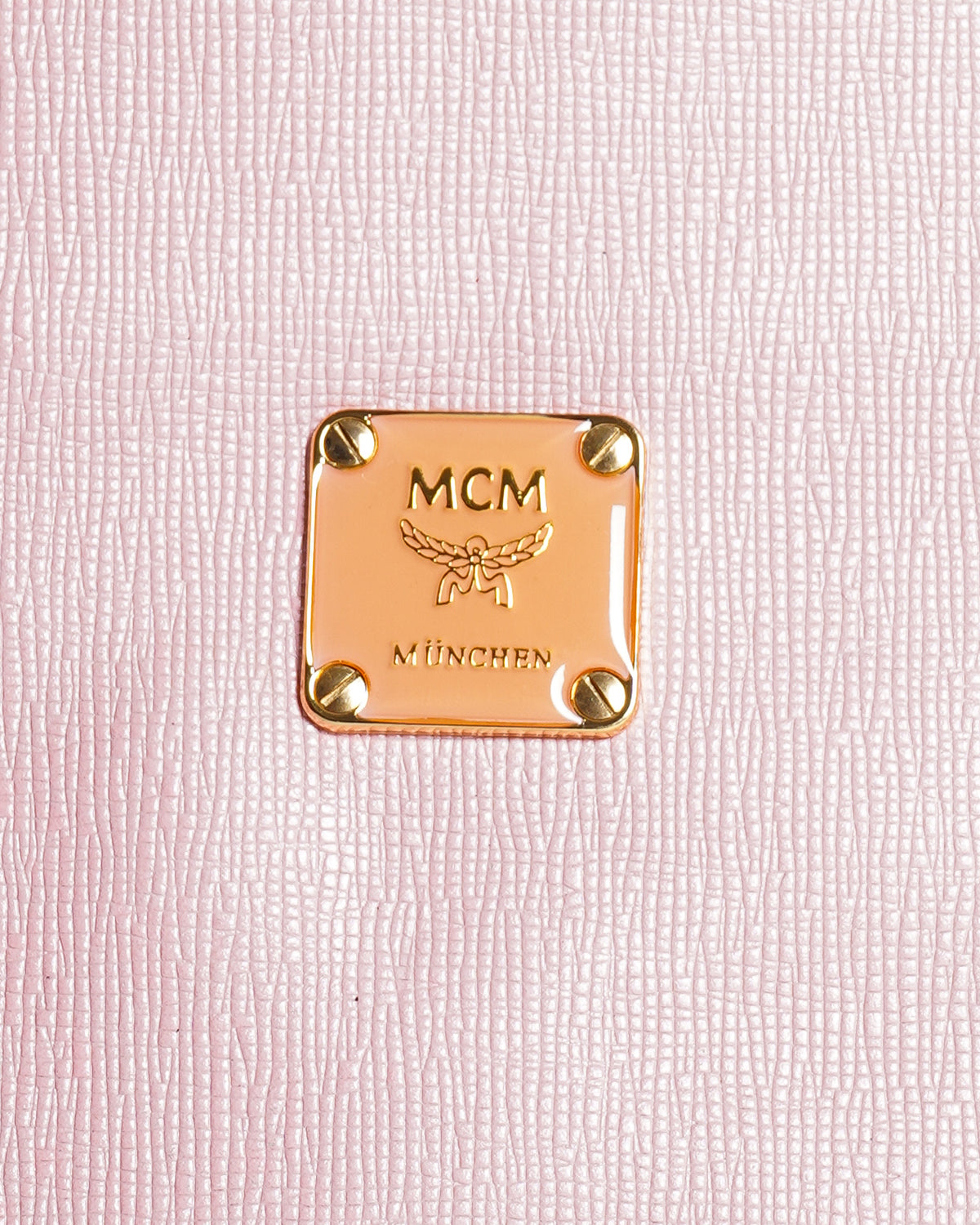 MCM pink leather zip tote bag