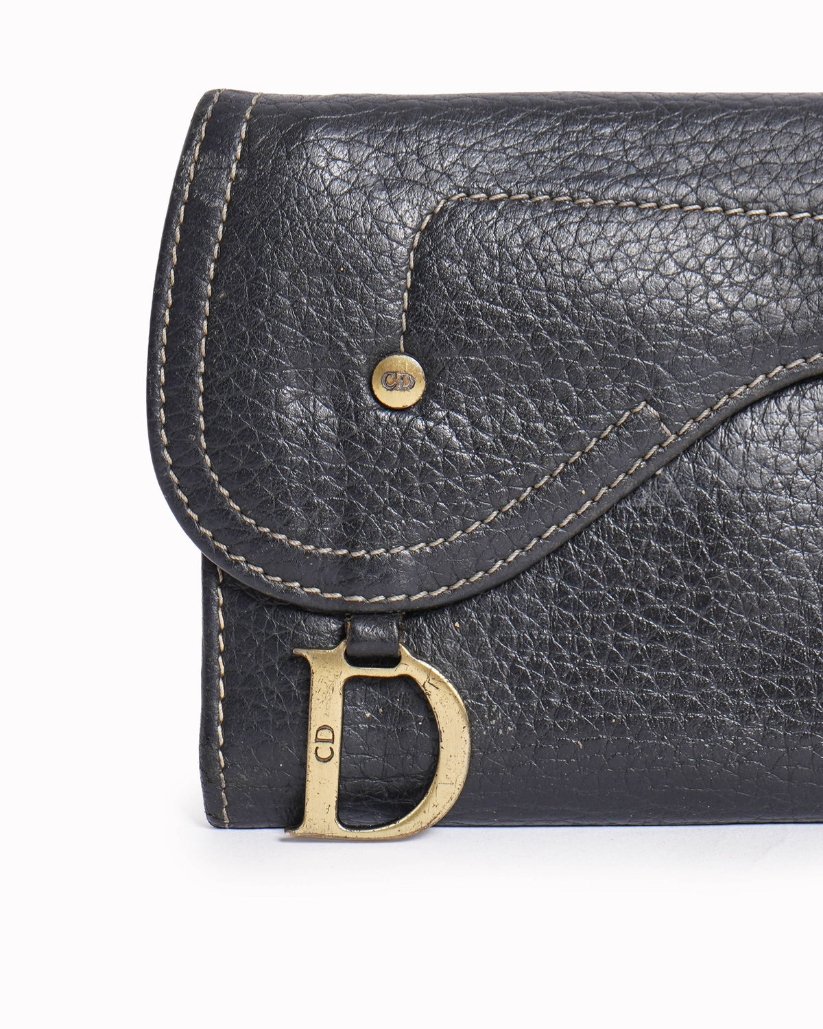 Christian Dior 
Long Wallet Gaucho Leather