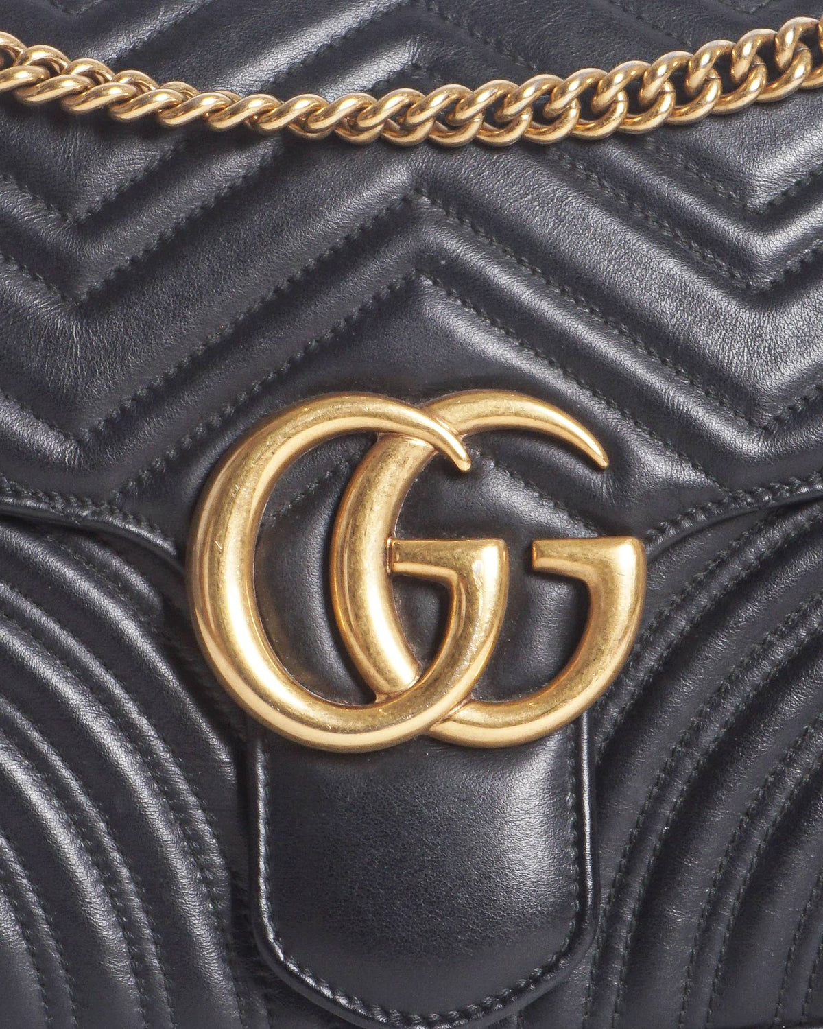 Gucci GG Marmont Large Black Matelassé Shoulder Bag