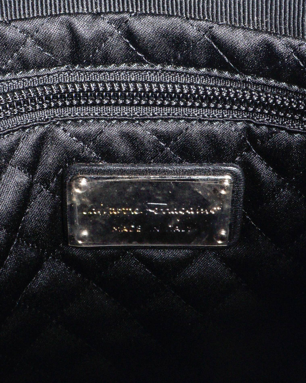 Salvatore Ferragamo Black Satin Vara Crystal Bow Evening Clutch