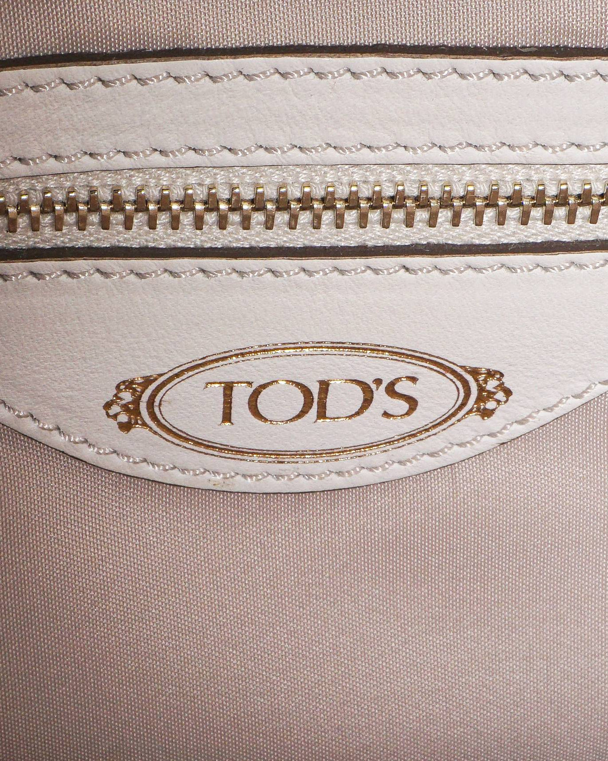 Tod's White Laser-Cut Perforated Leather Bucket Bag