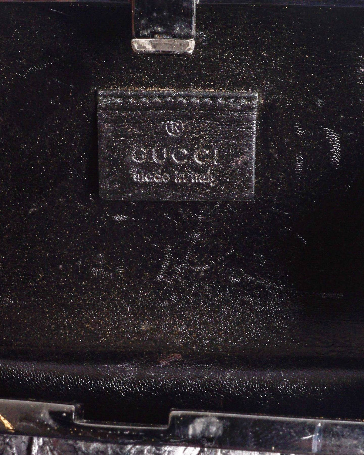 Gucci Grey Metallic Python Small Box Clutch