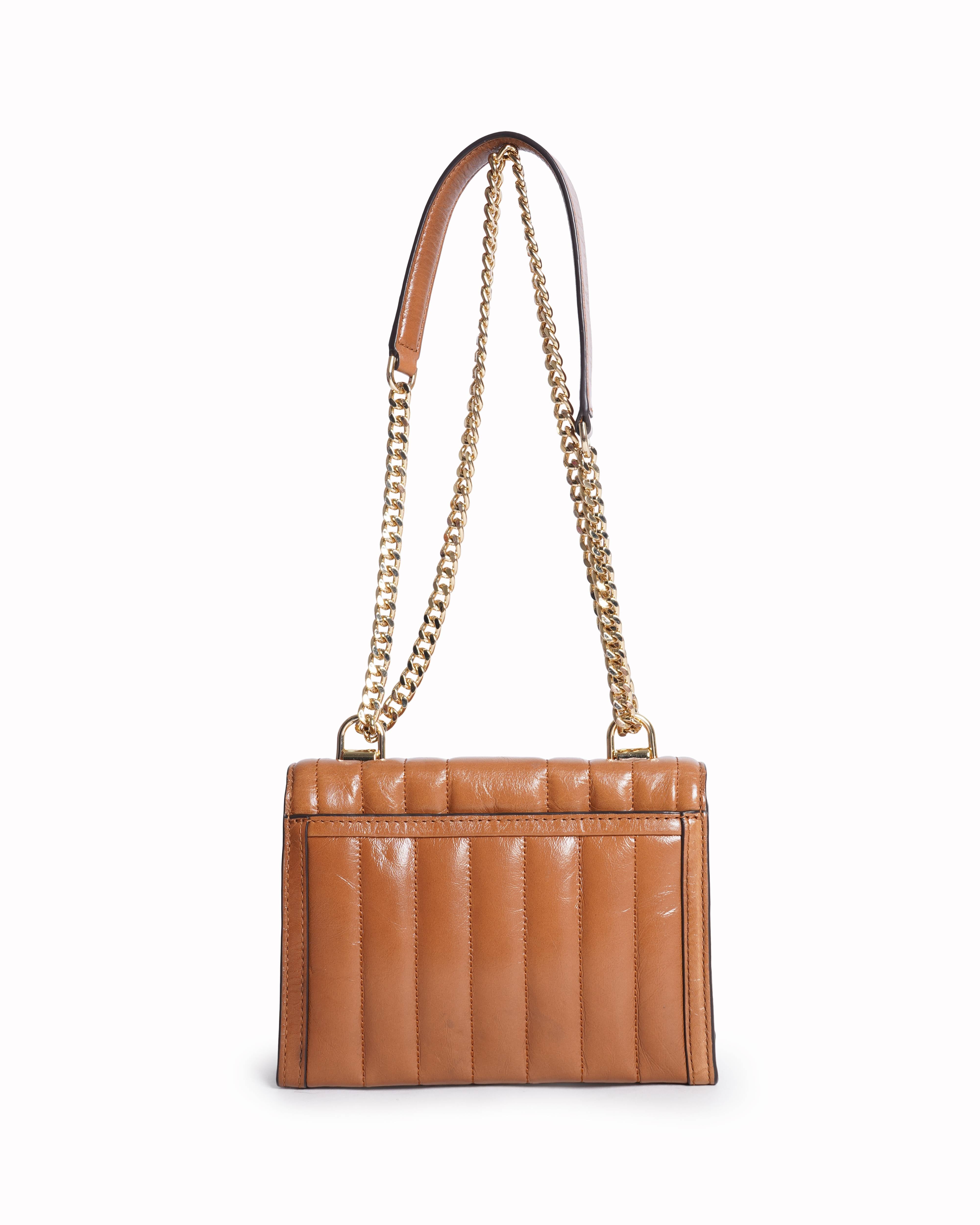 Michael Kors Quilted Whitney Brown Crossbody Bag