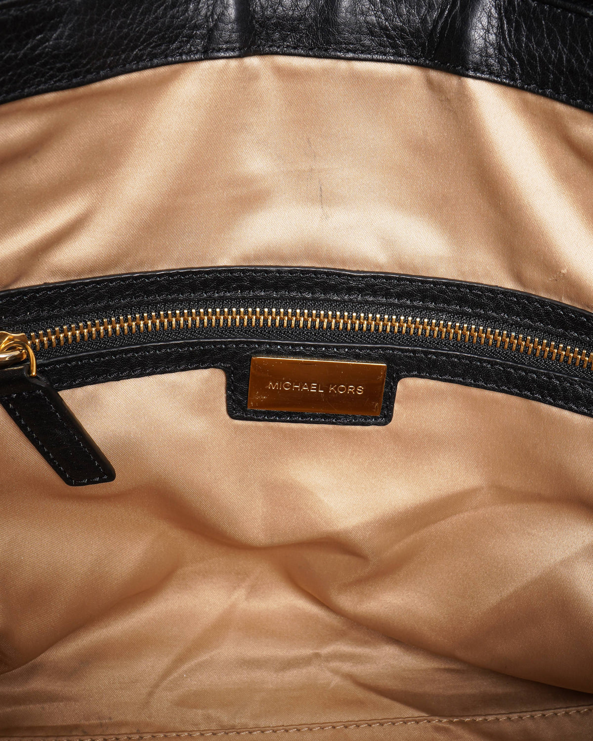 Michael Kors Black Pebbled Leather Satchel