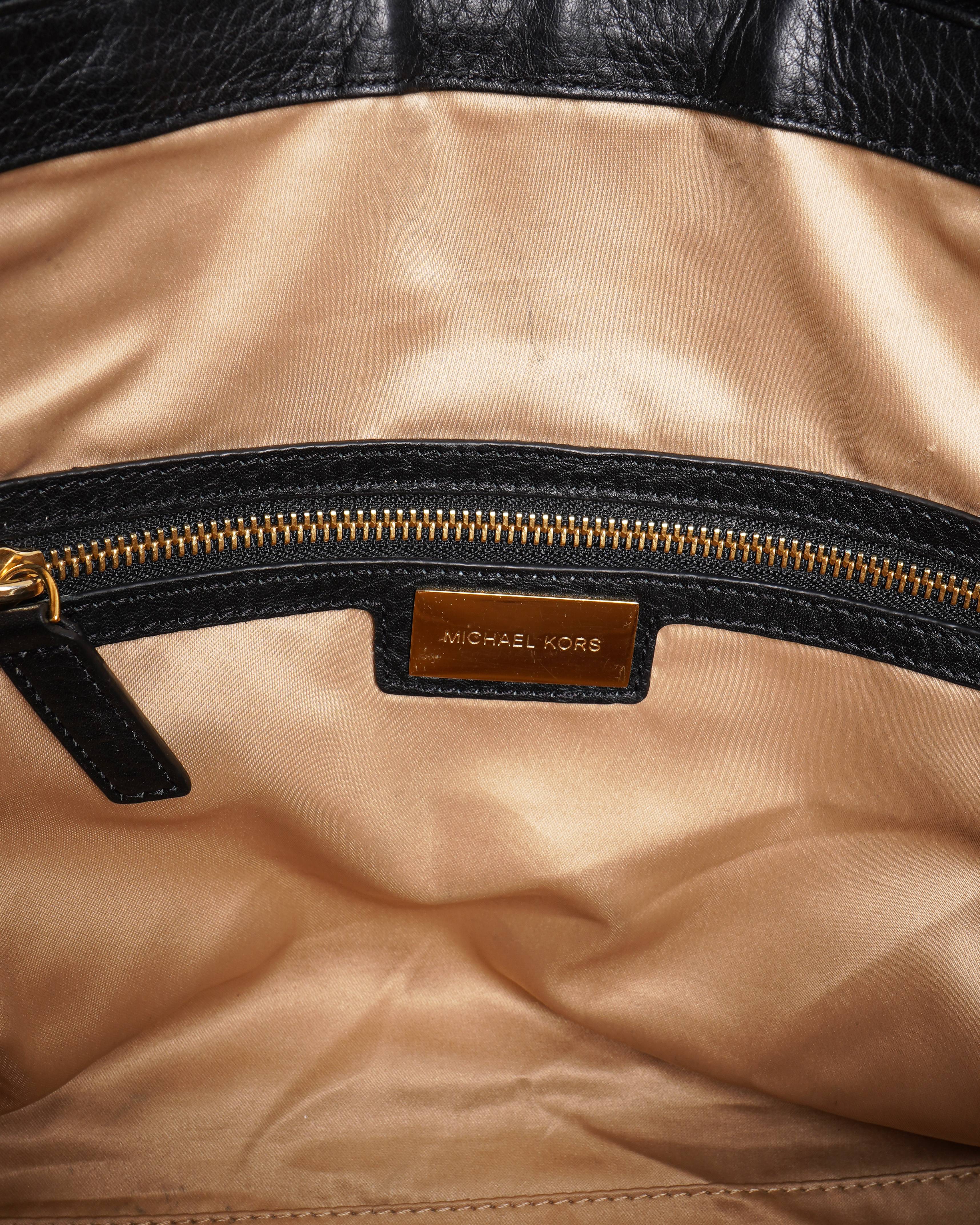 Michael Kors Black Pebbled Leather Satchel