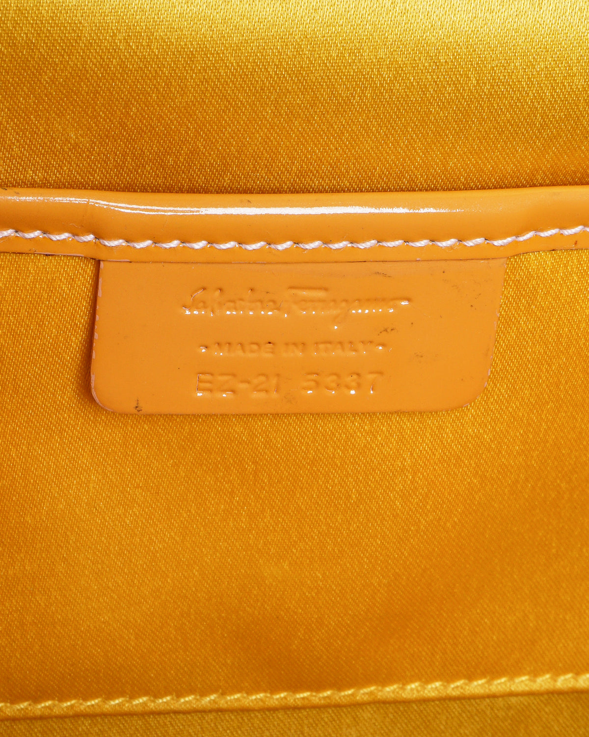 Salvatore Ferragamo Orange Patent Leather & Woven Raffia Vara Bow Bag