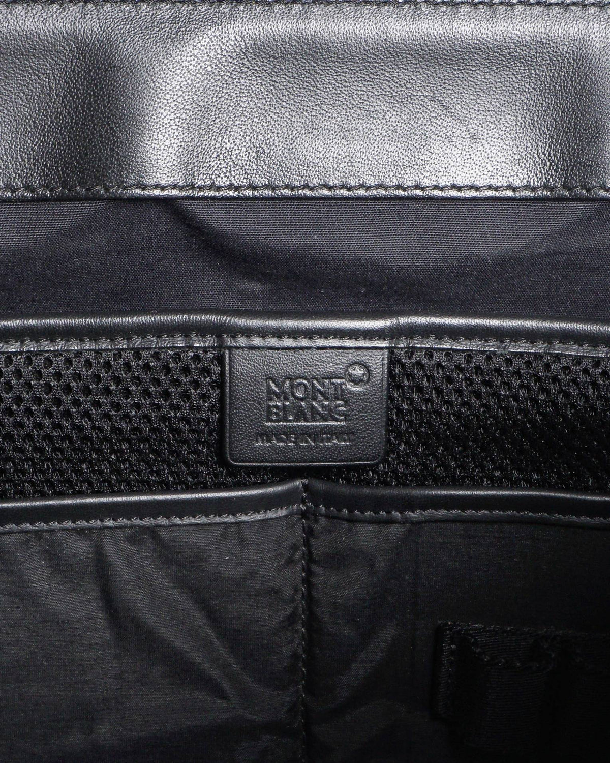 Montblanc Black Cross-Grain Leather Flap Briefcase