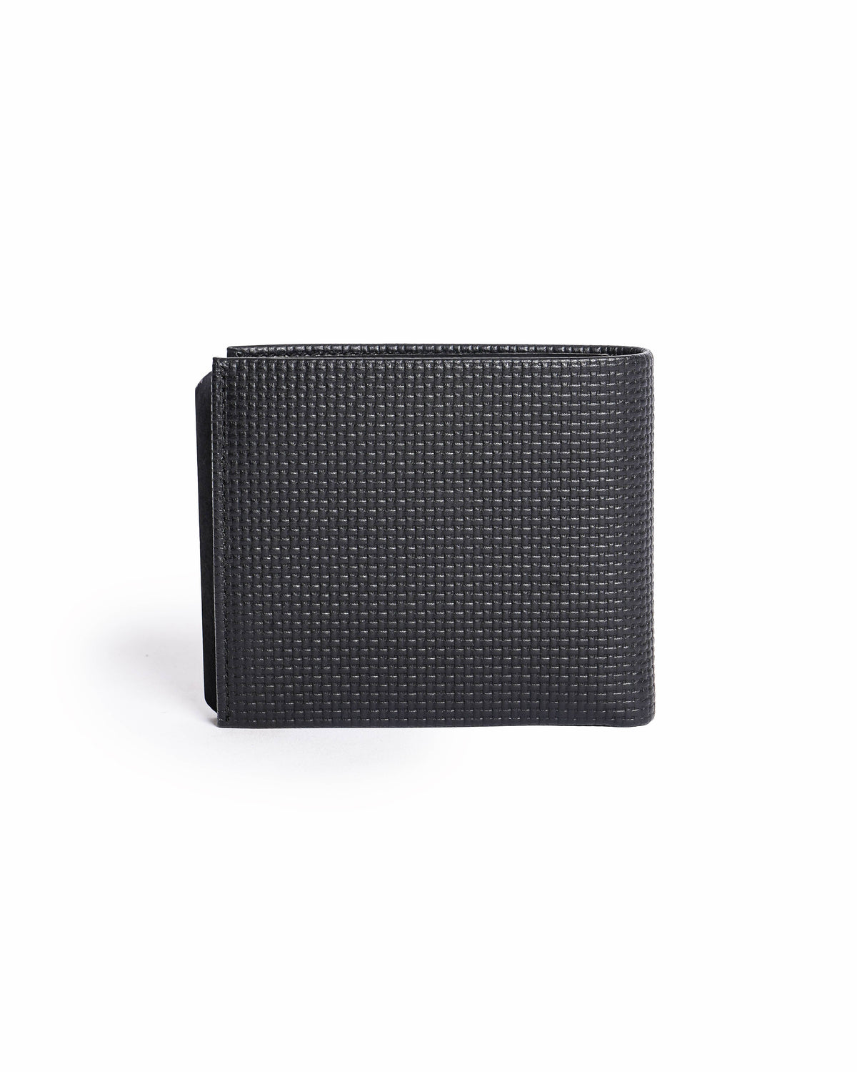 Boss men's black textured leather bi-fold wallet